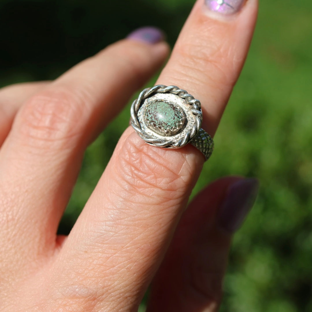 Egyptian Turquoise Nest Ring (size 6.5/6.75)