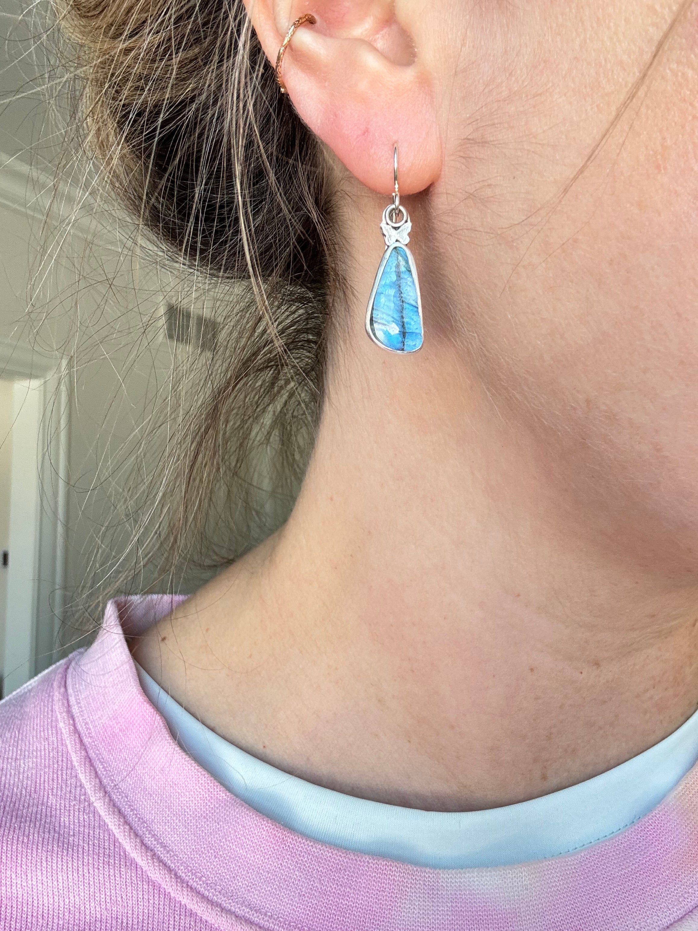 Labradorite Butterfly Earrings