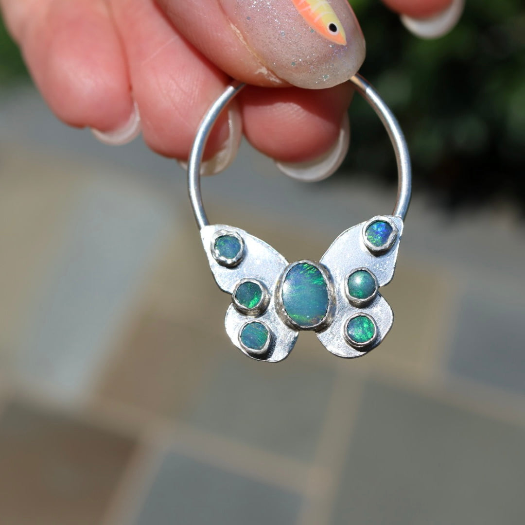 Opal Butterfly Necklace