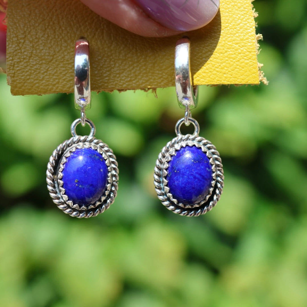 Lapis Earrings | Huggie Hoops