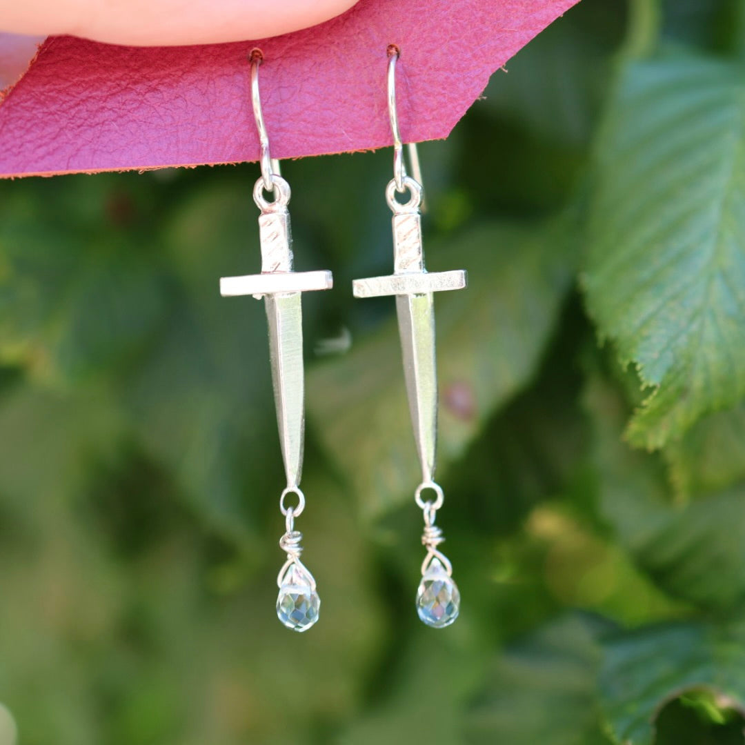 Sword Earrings with Beads