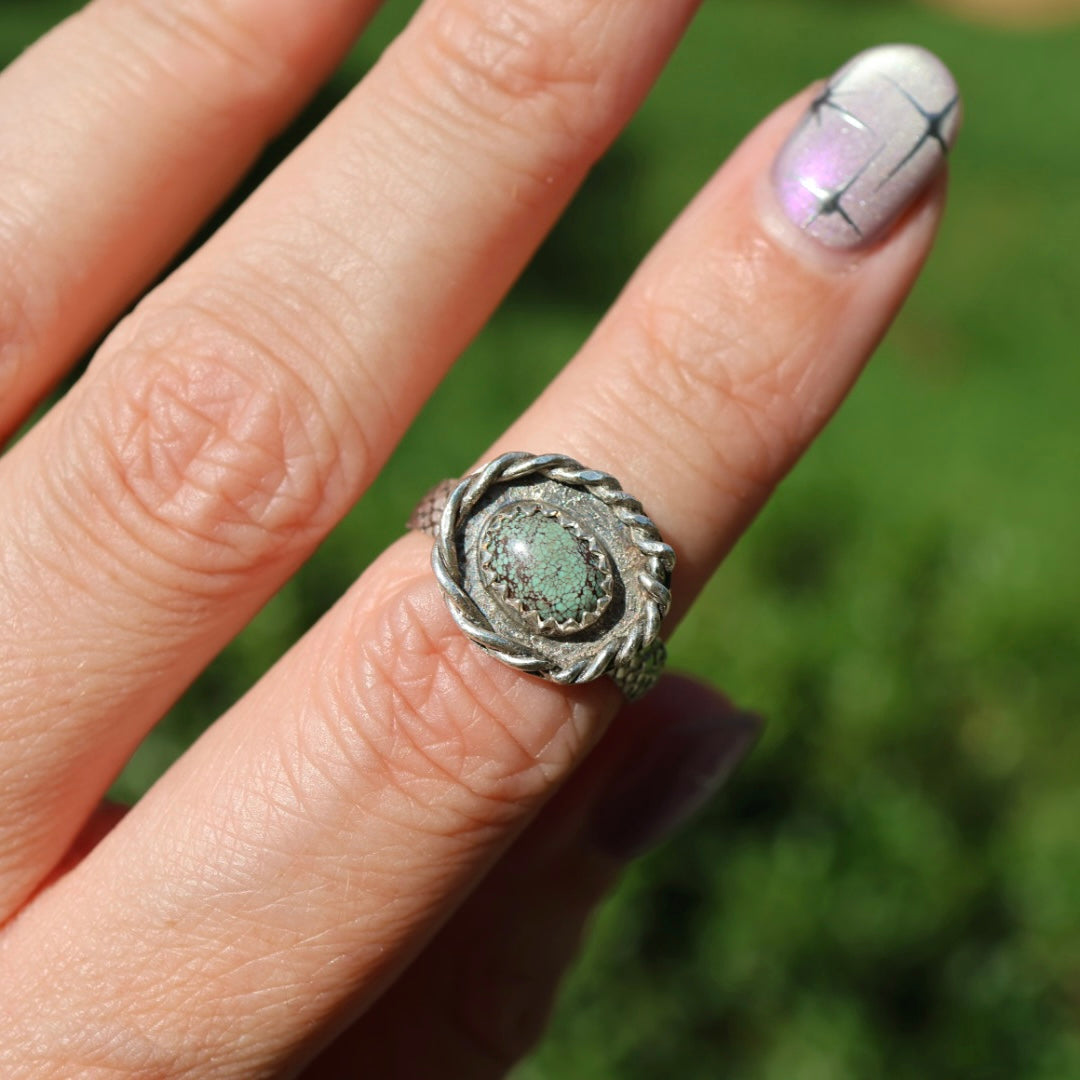 Egyptian Turquoise Nest Ring (size 6.5/6.75)