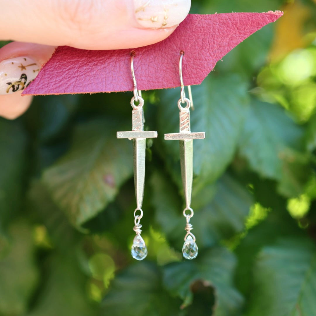Sword Earrings with Beads