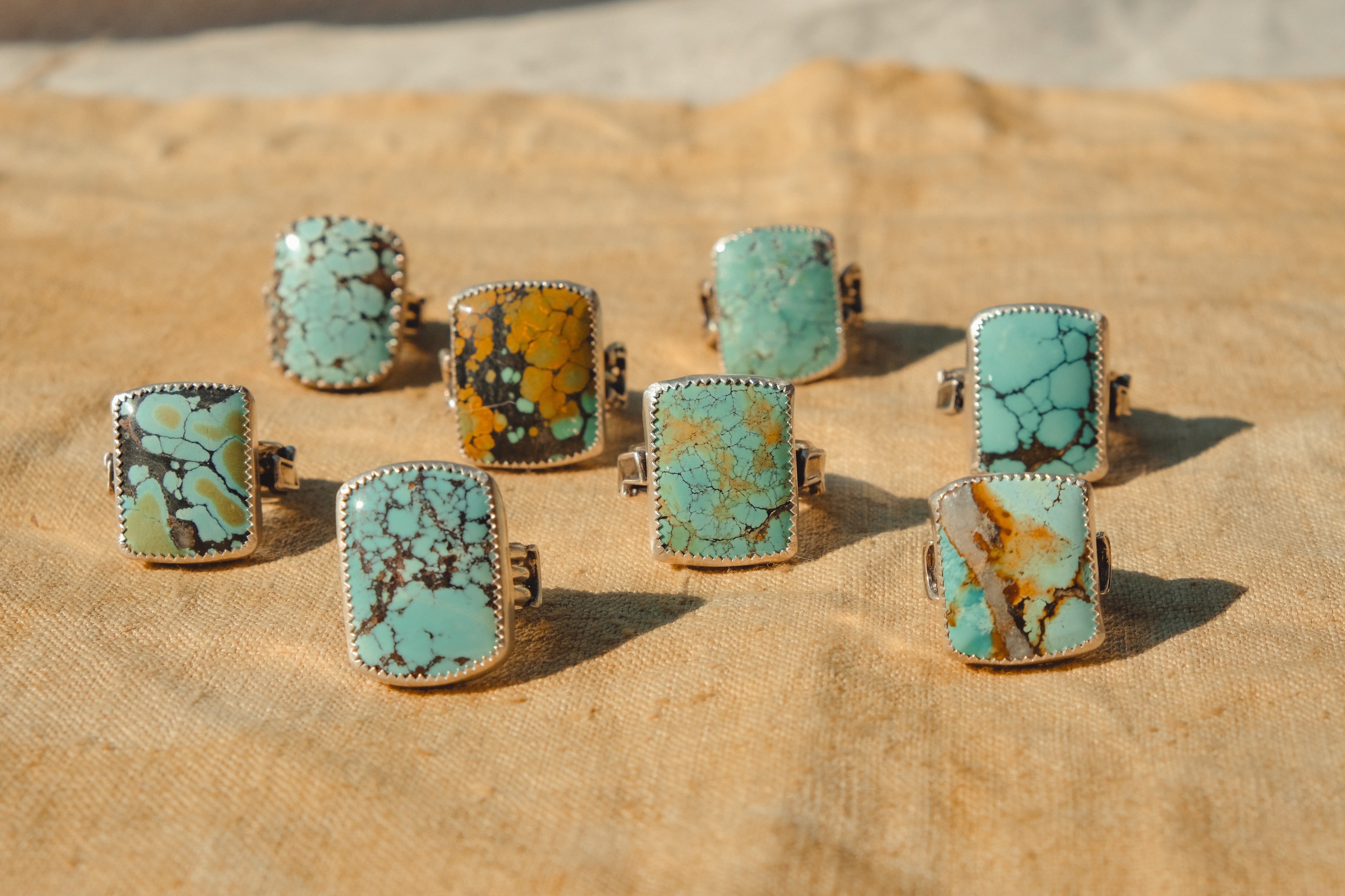 MTO Turquoise Barrel Rings