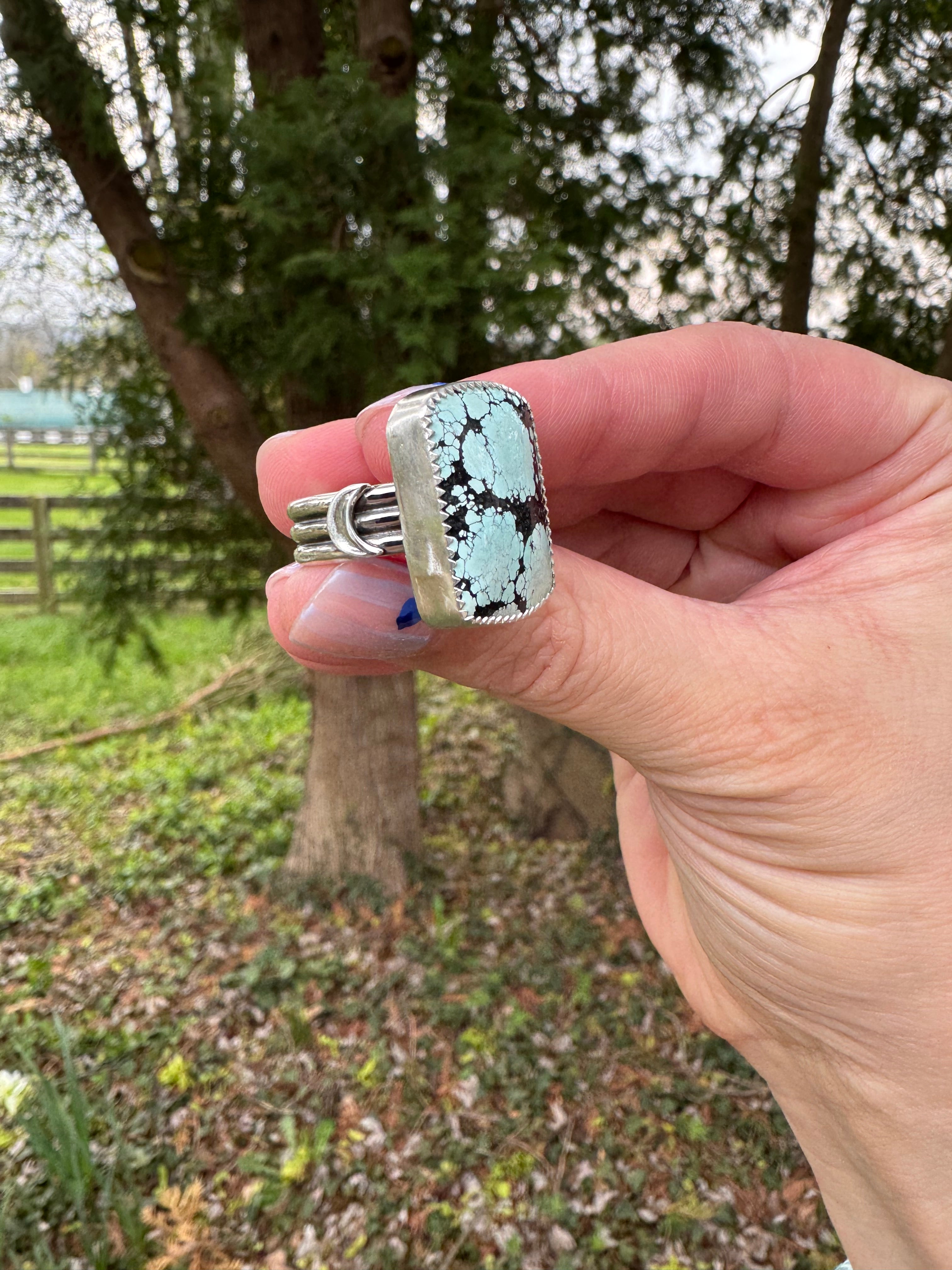 Sterling_Silver_Barrel_Turquoise_Ring_Blue_Moon