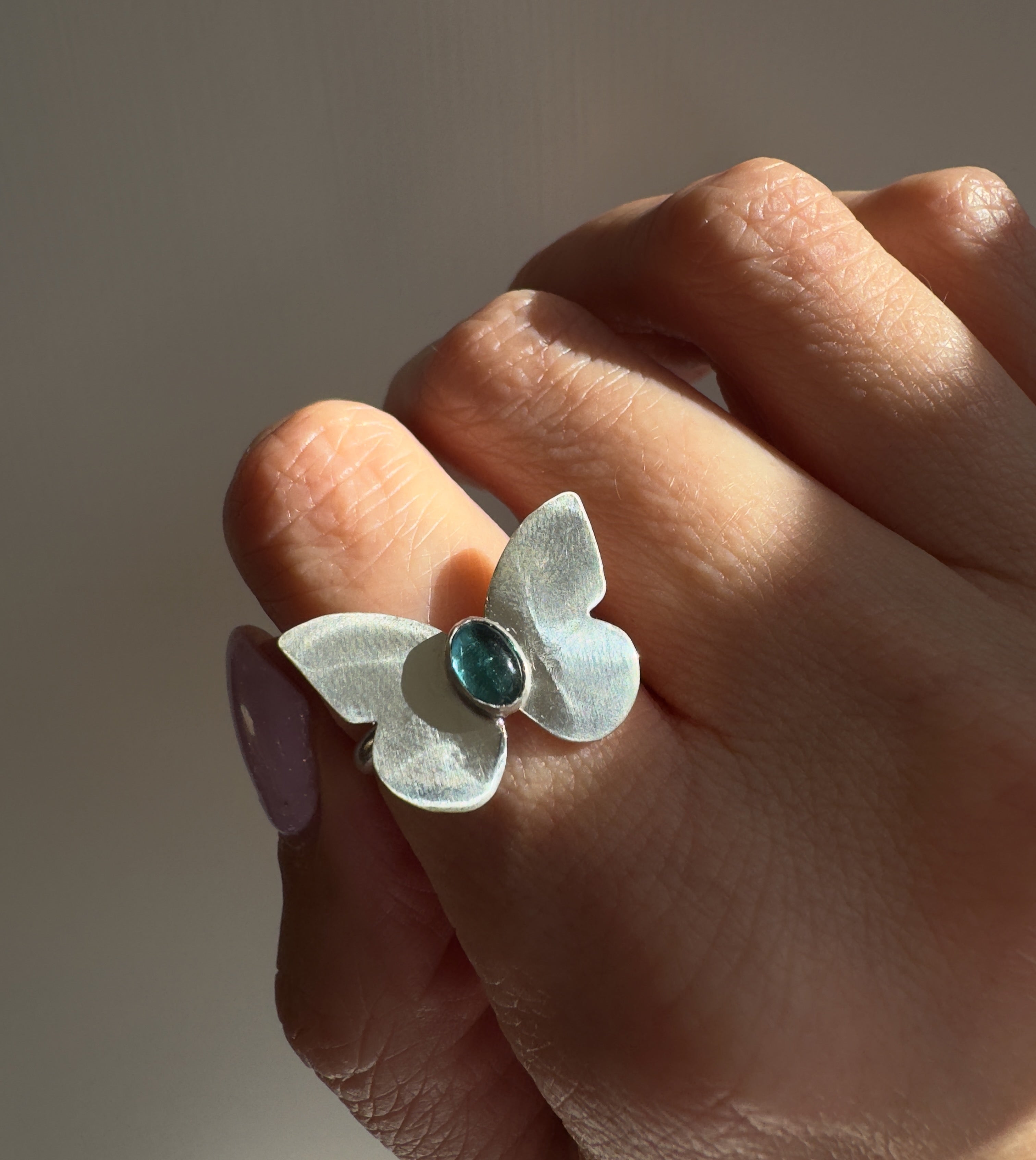 Carriage House Jewelry | Butterfly Ring with Tourmaline (Size 5.5)
