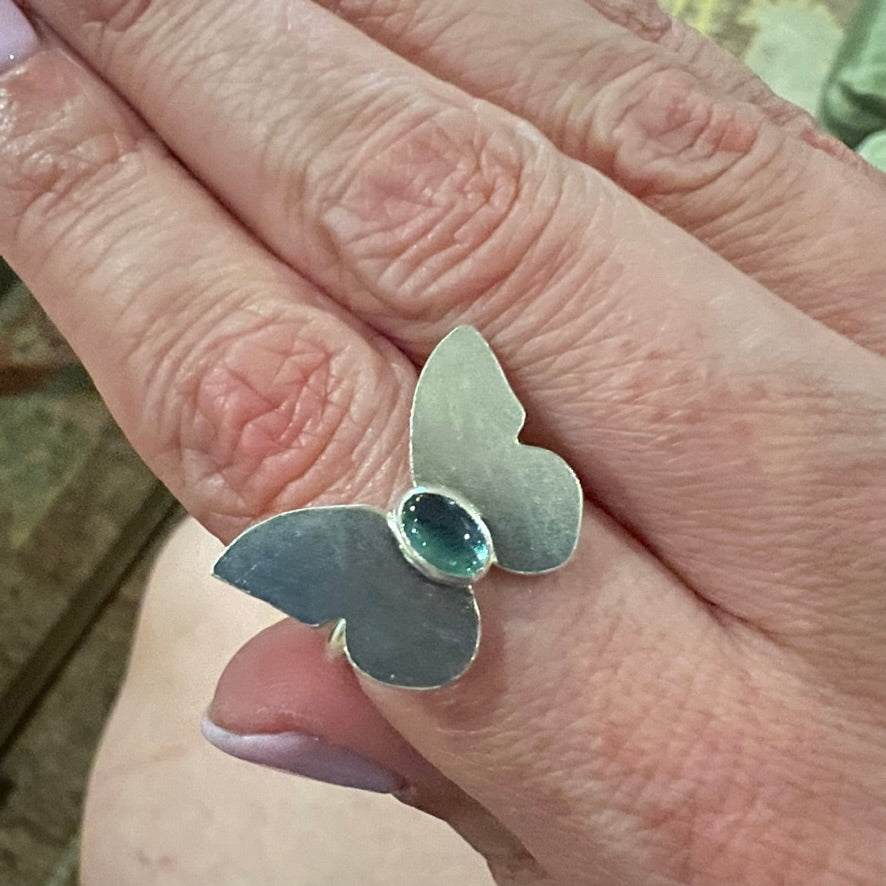 Carriage House Jewelry | Butterfly Ring with Tourmaline (Size 5.5)