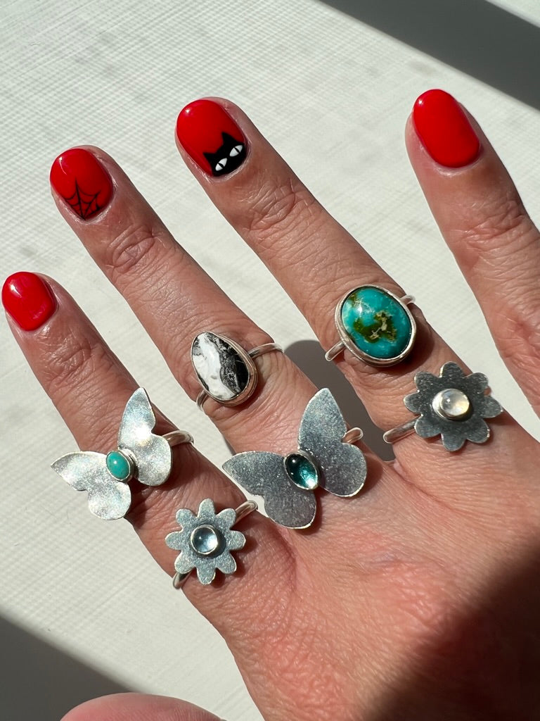 Carriage House Jewelry | Butterfly Ring with Tourmaline (Size 5.5)
