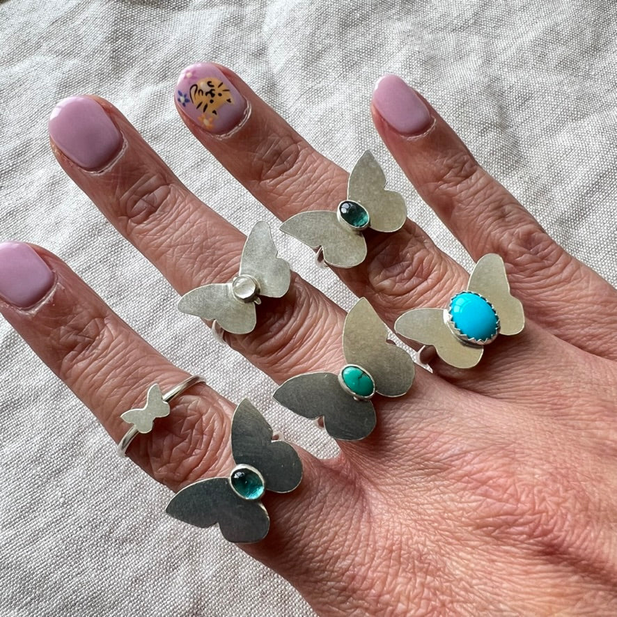 Carriage House Jewelry | Butterfly Ring with Tourmaline (Size 5.5)