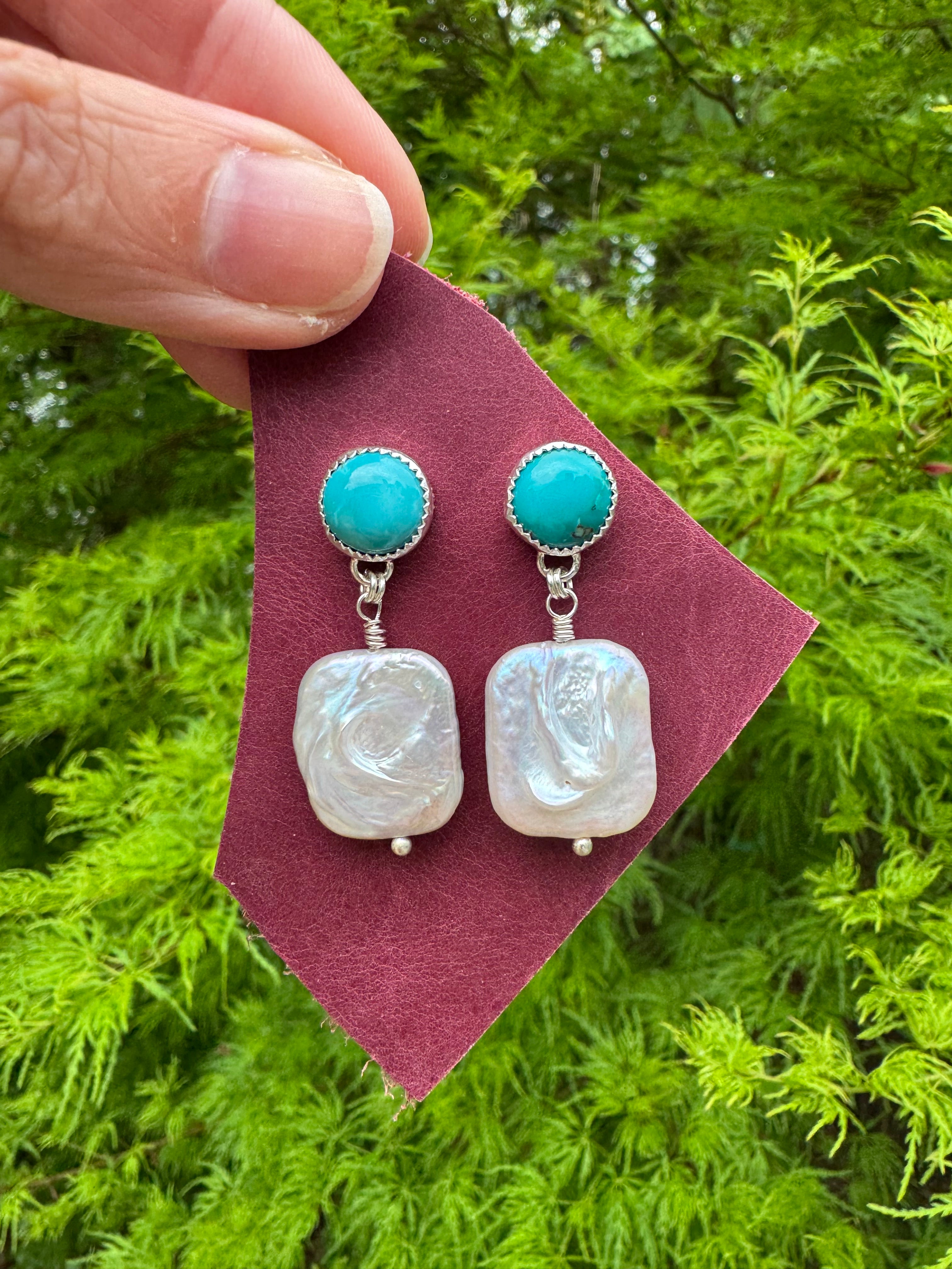 Carico Lake Turquoise & Baroque Pearl Earrings