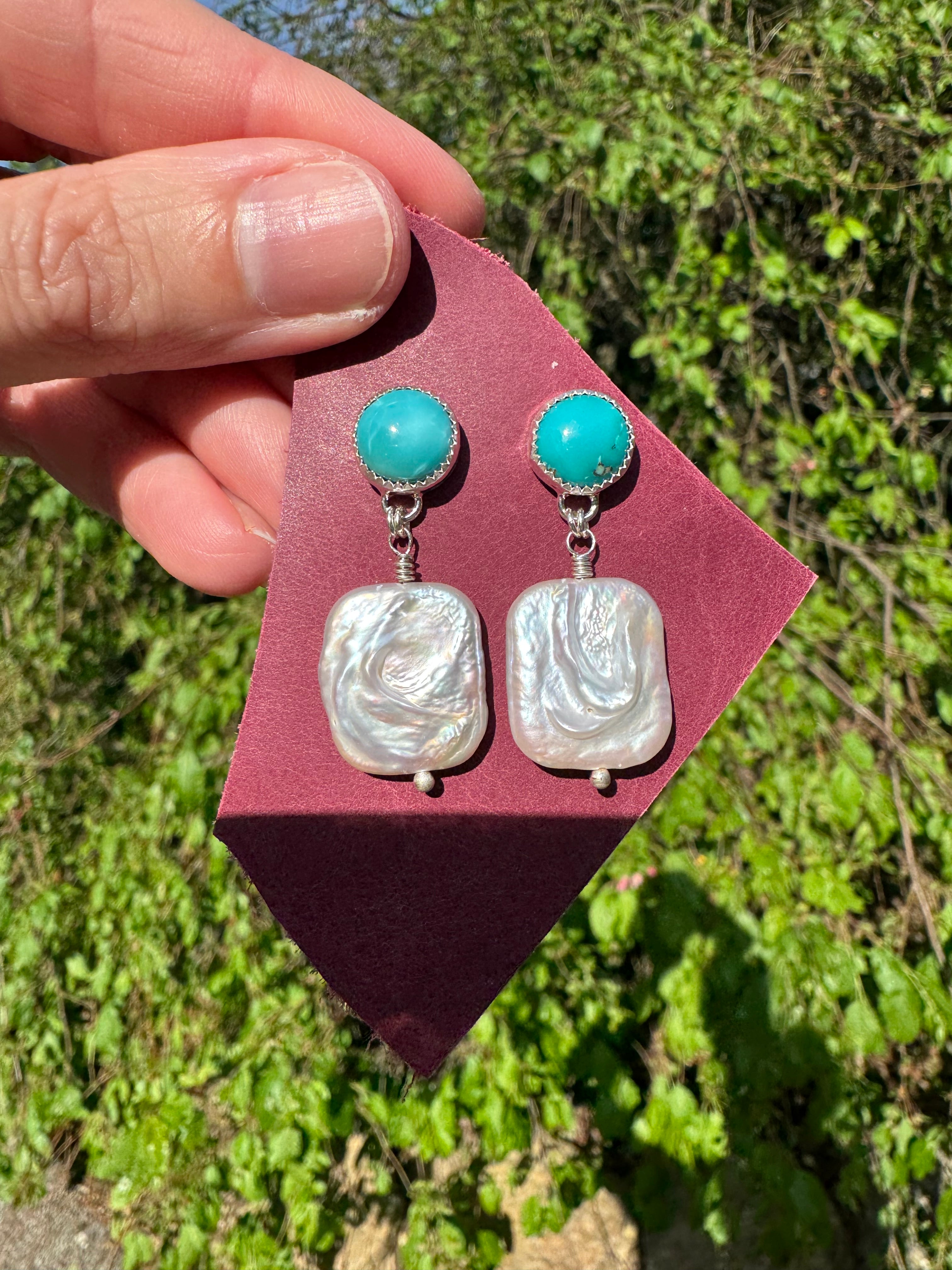 Carico Lake Turquoise & Baroque Pearl Earrings