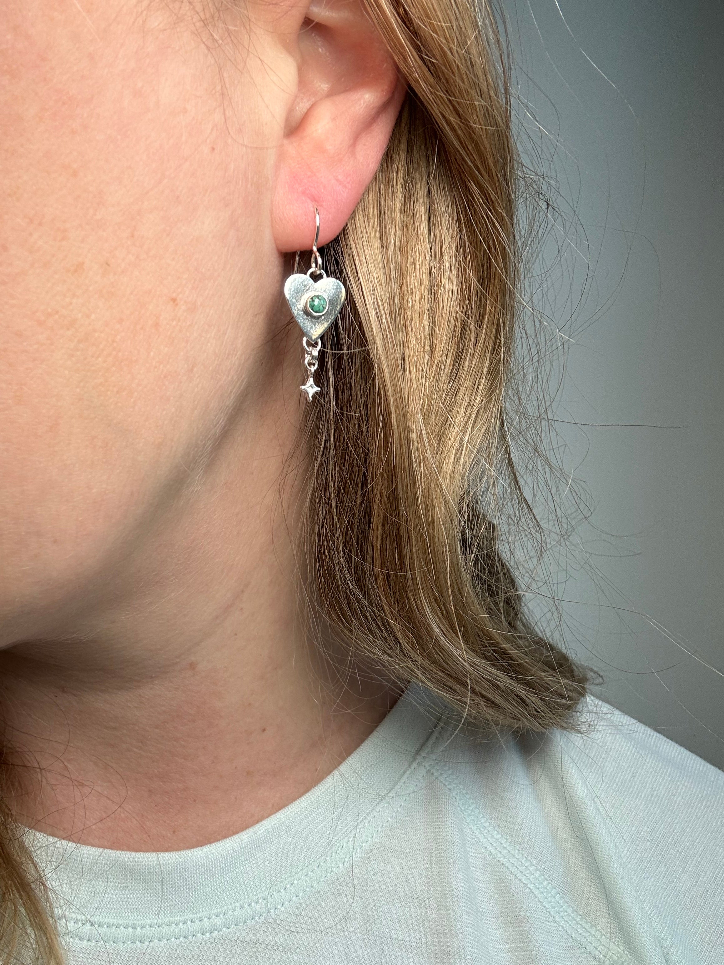 Carriage House Jewelry | Egyptian Turquoise Heart Earrings