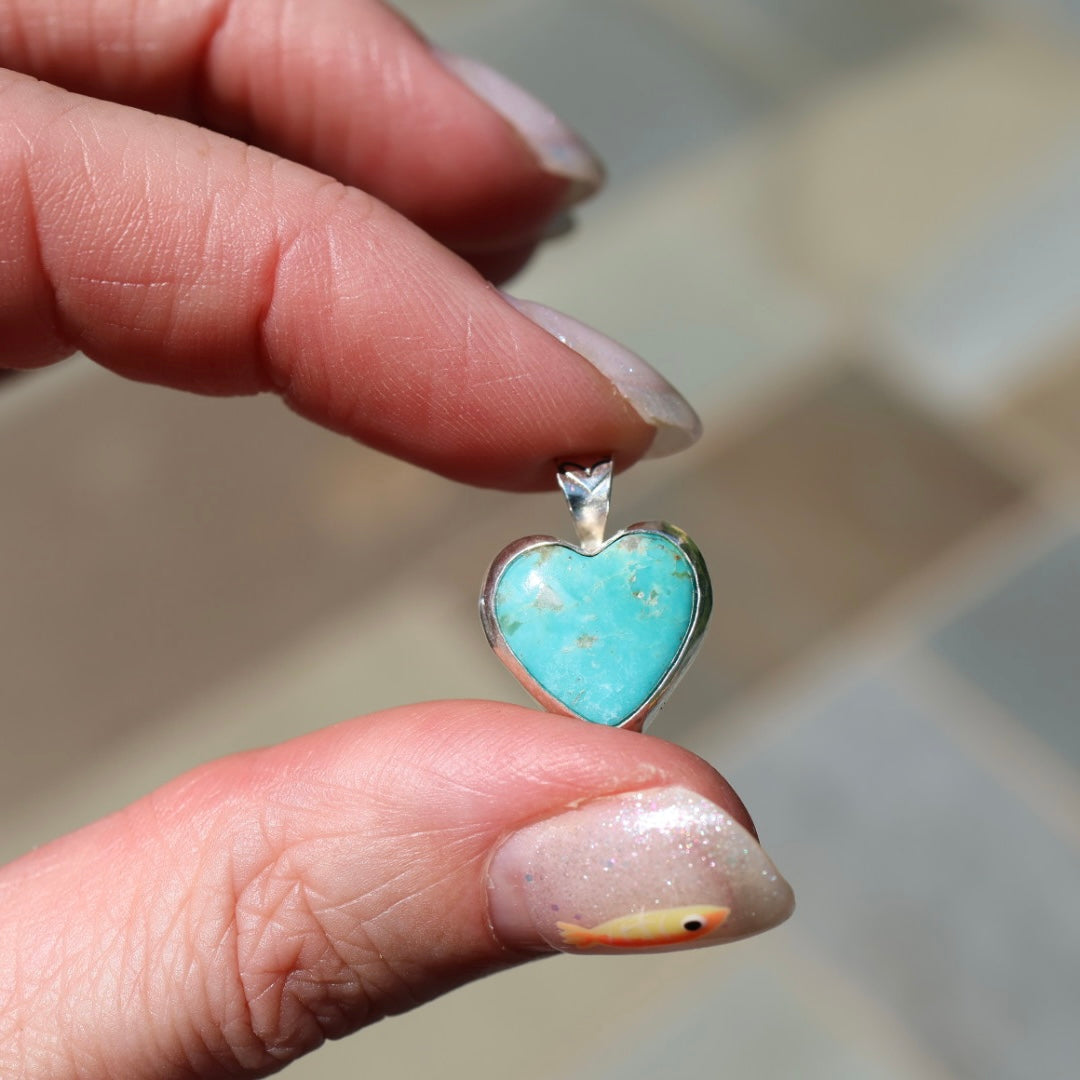 Alacran Turquoise Heart Pendants