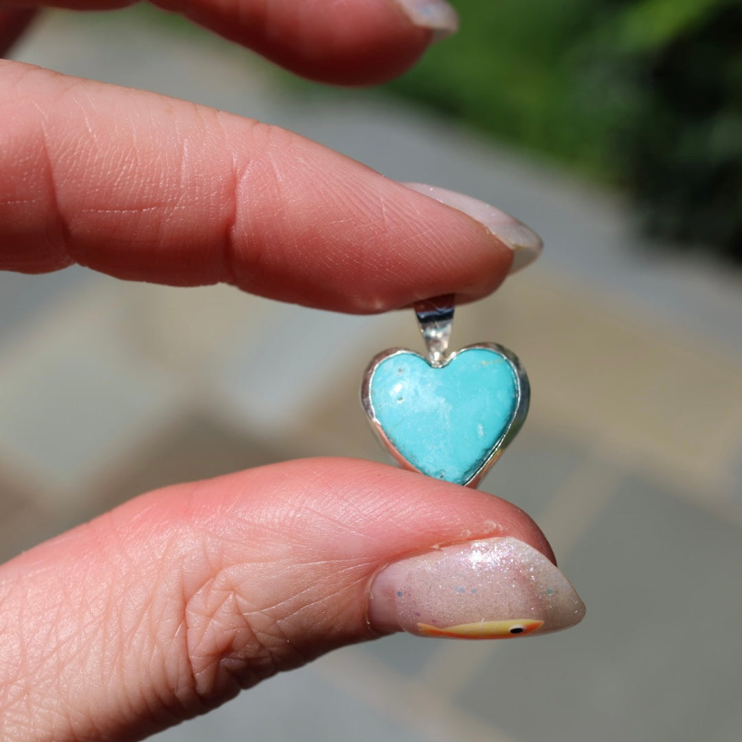 Alacran Turquoise Heart Pendants