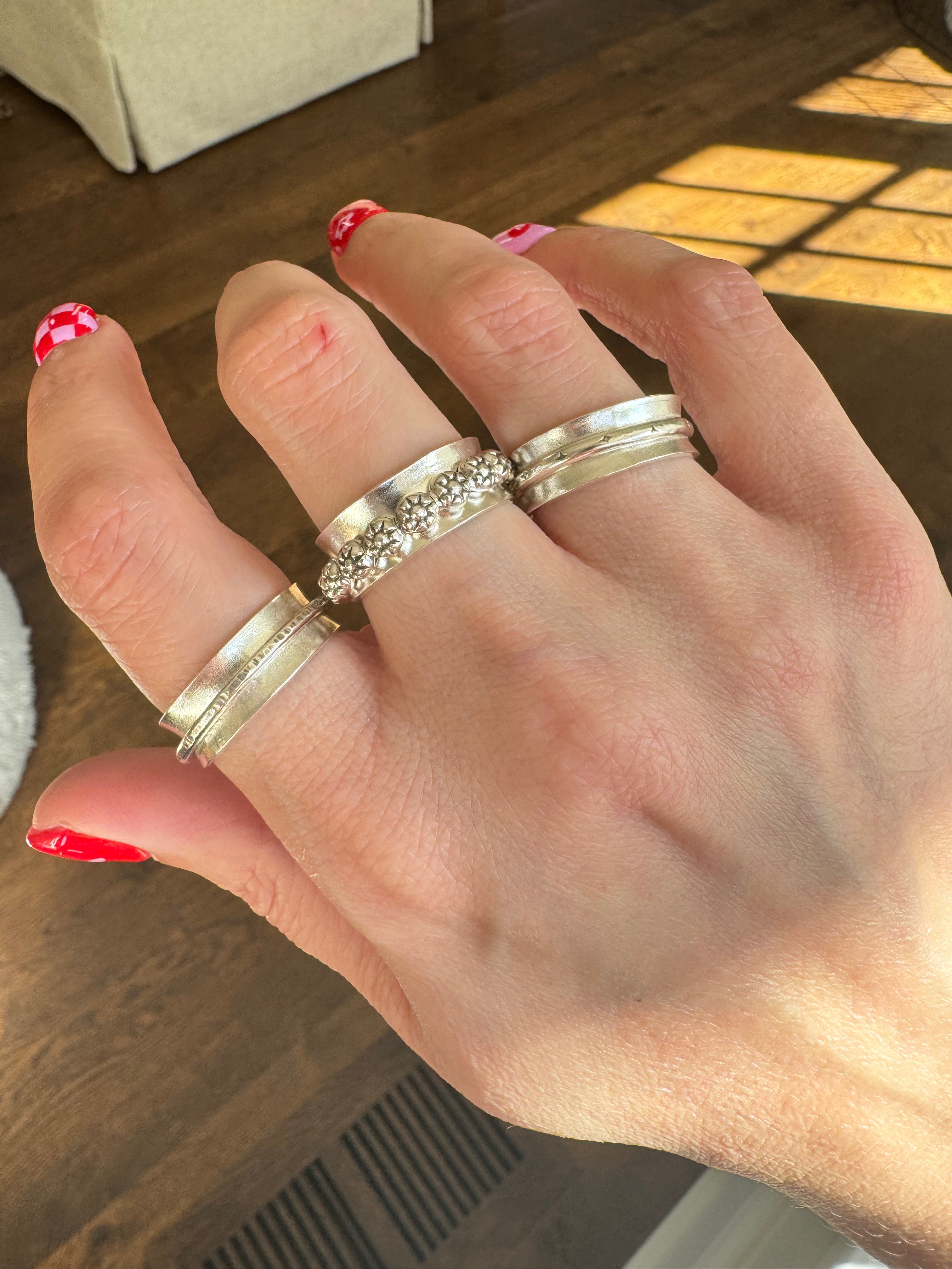 Wide Band Sterling Silver Ring (Size 7)
