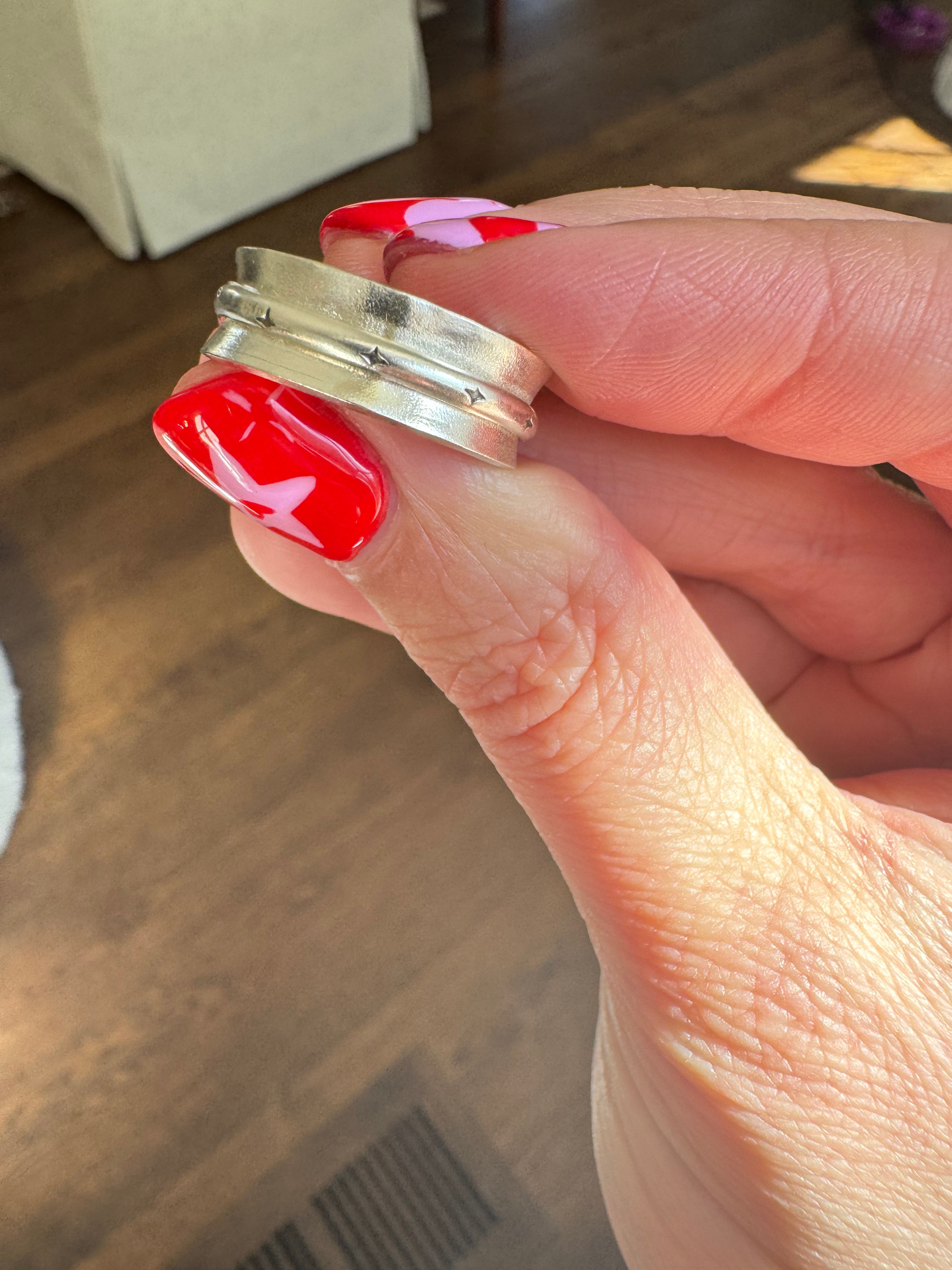 Wide Band Sterling Silver Ring (Size 7)