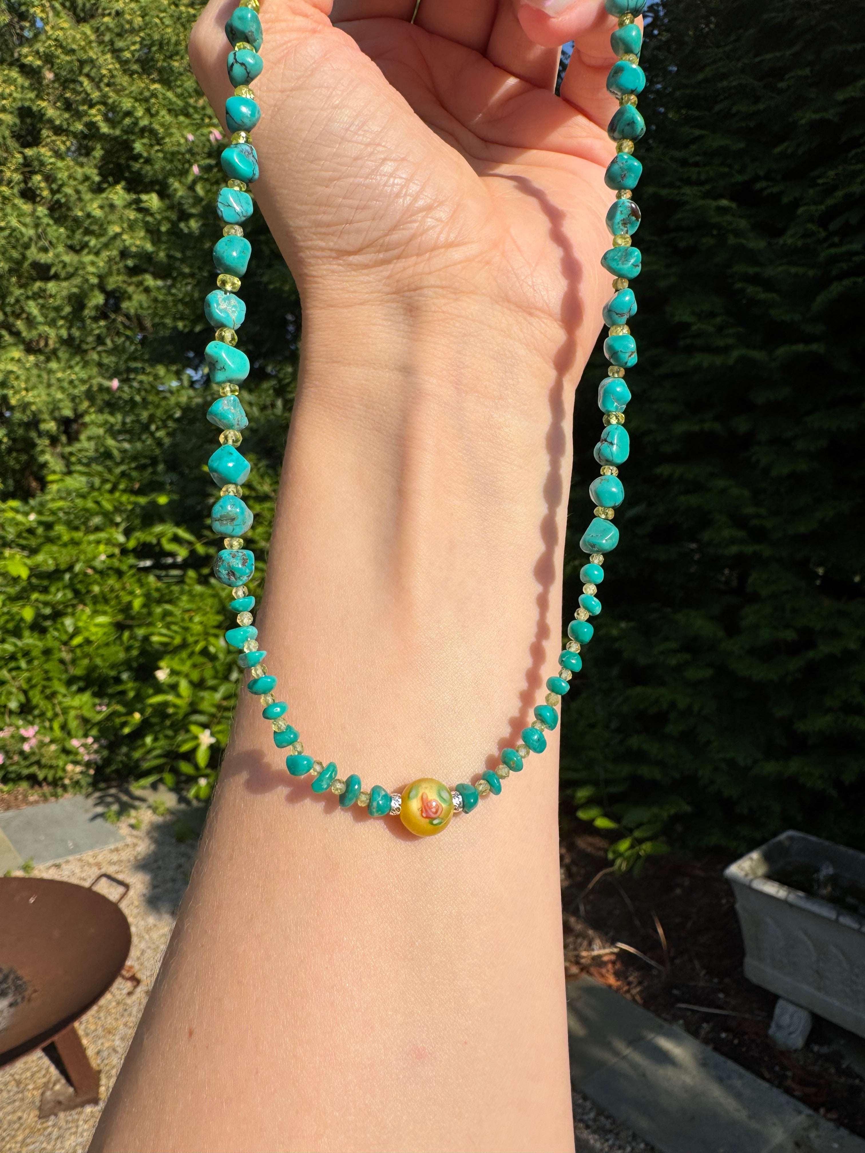 Turquoise & Peridot Necklace