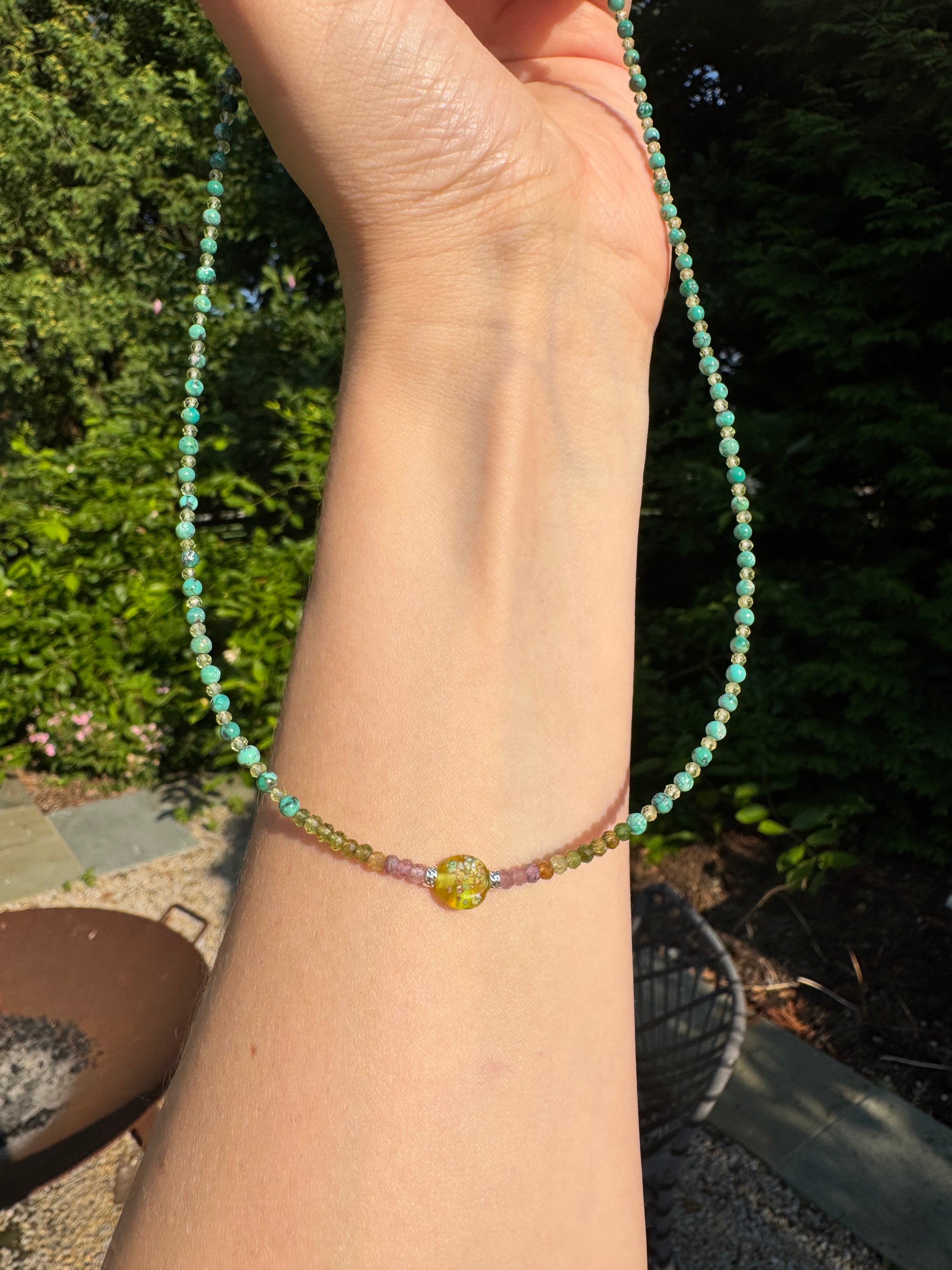 Turquoise, Tourmaline & Peridot Necklace