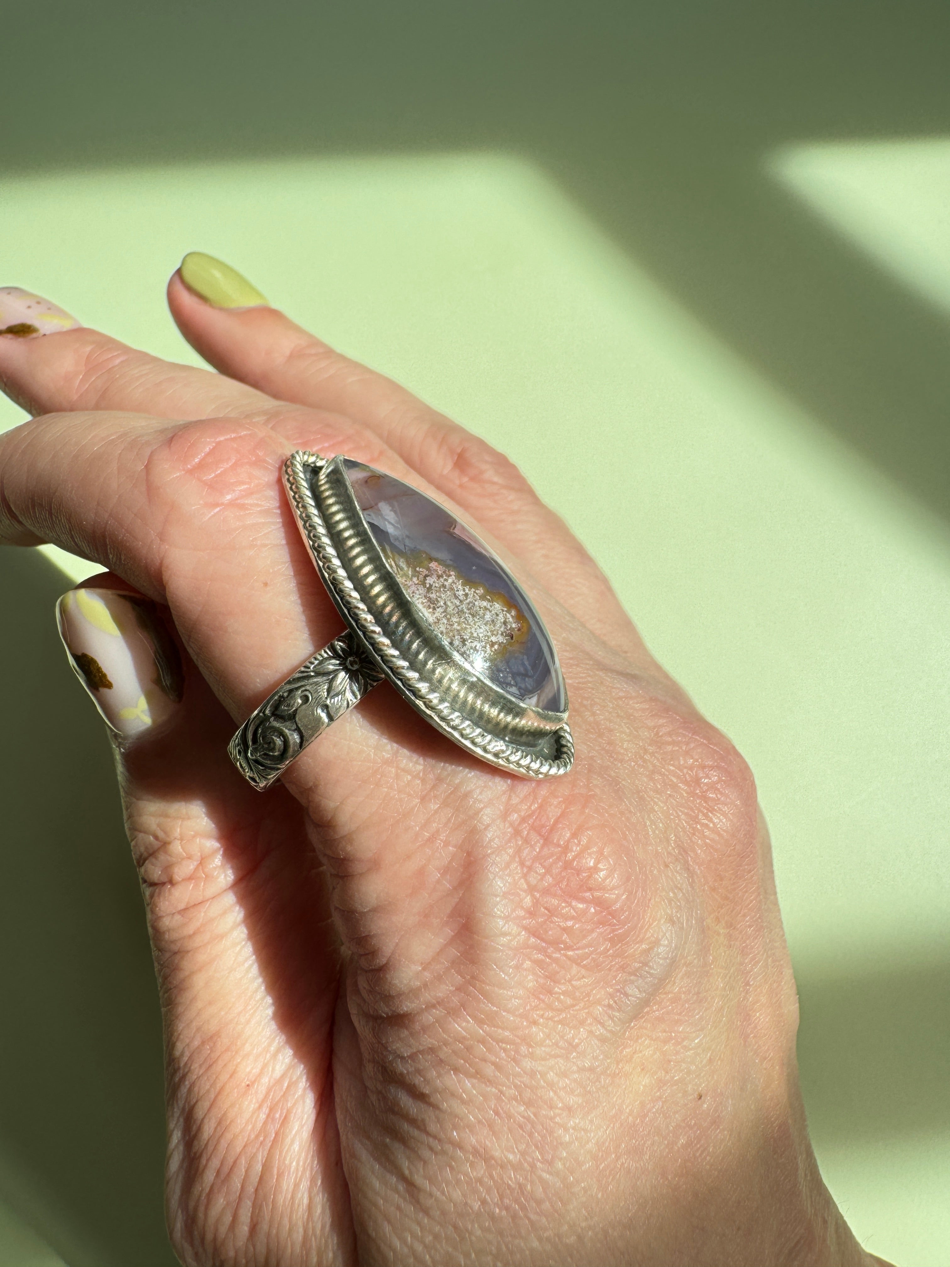 Purple Passion Agate Ring (Size 9.5/10)