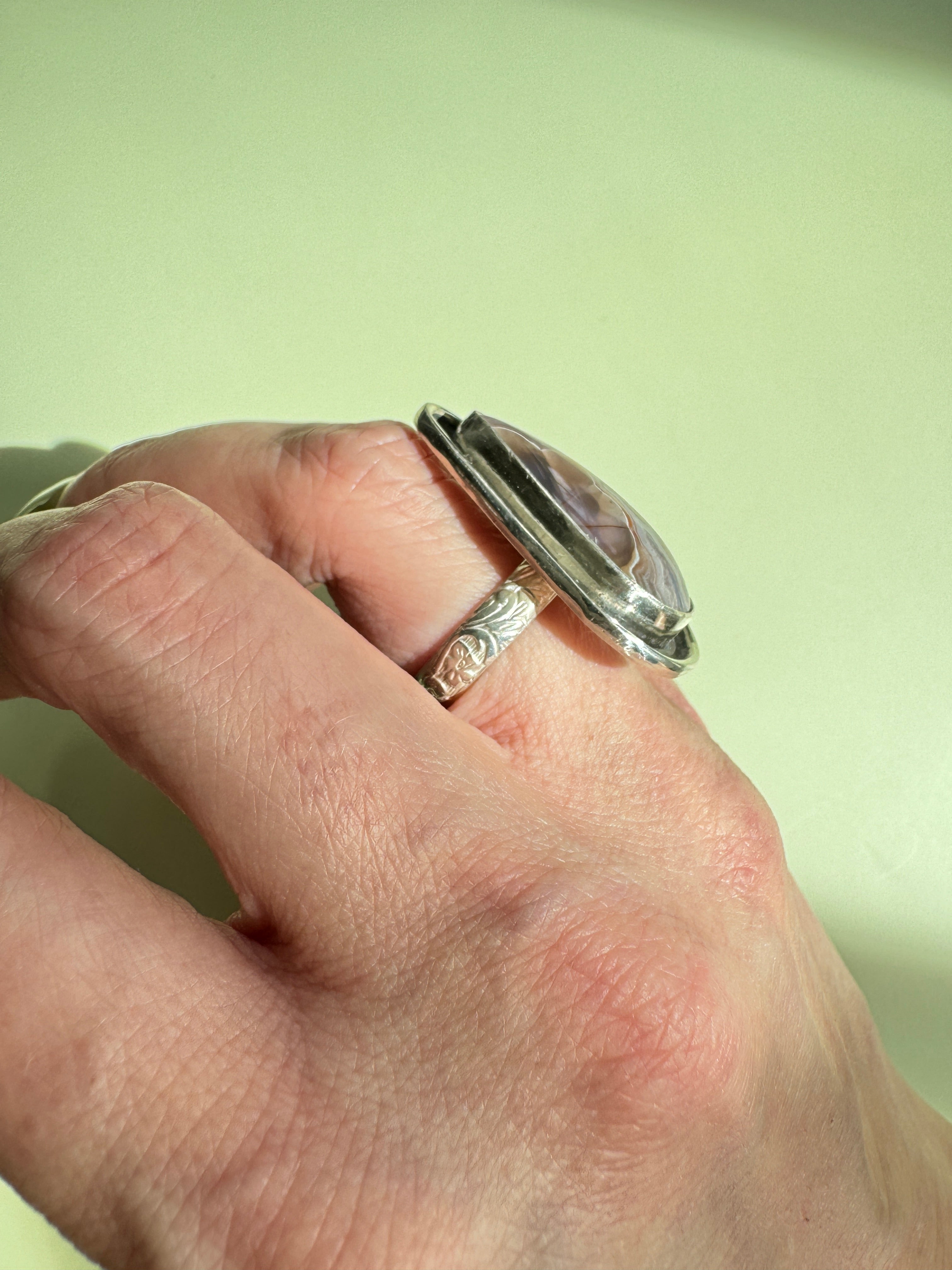 Purple Passion Agate Ring (Size 6.75/7)
