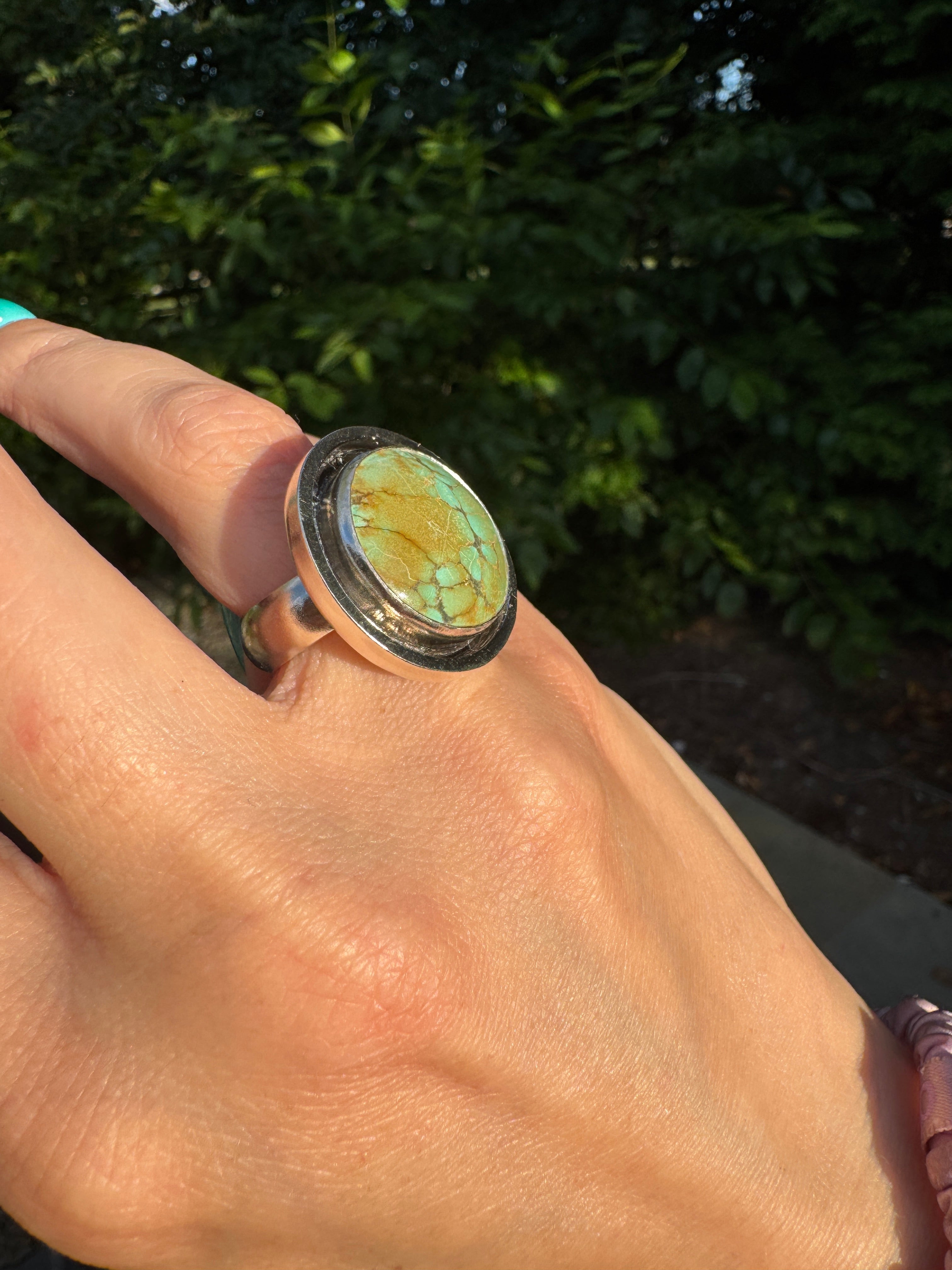 Turquoise Banded Ring (Size 6.5)