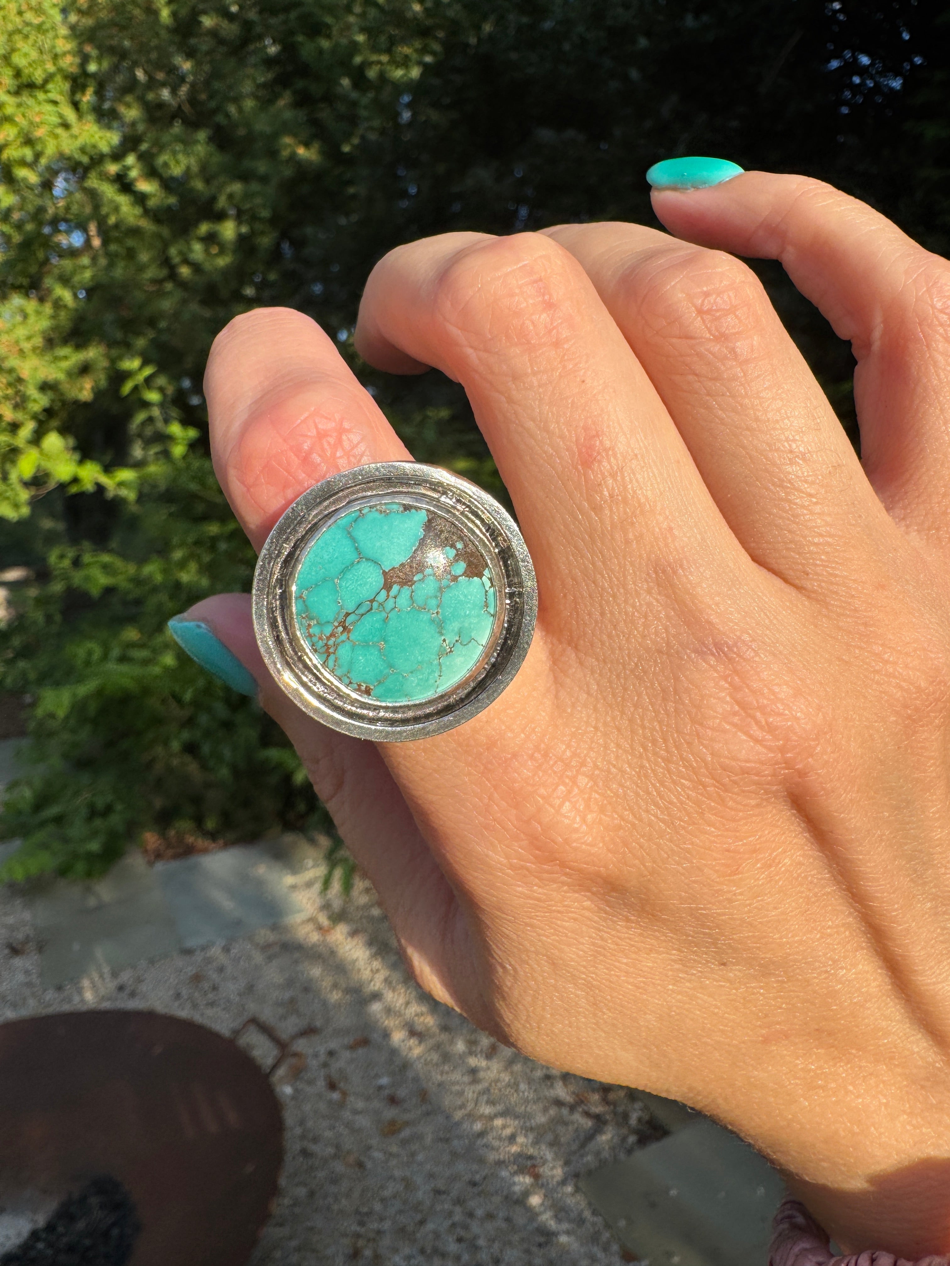 Turquoise Banded Ring (Size 7)