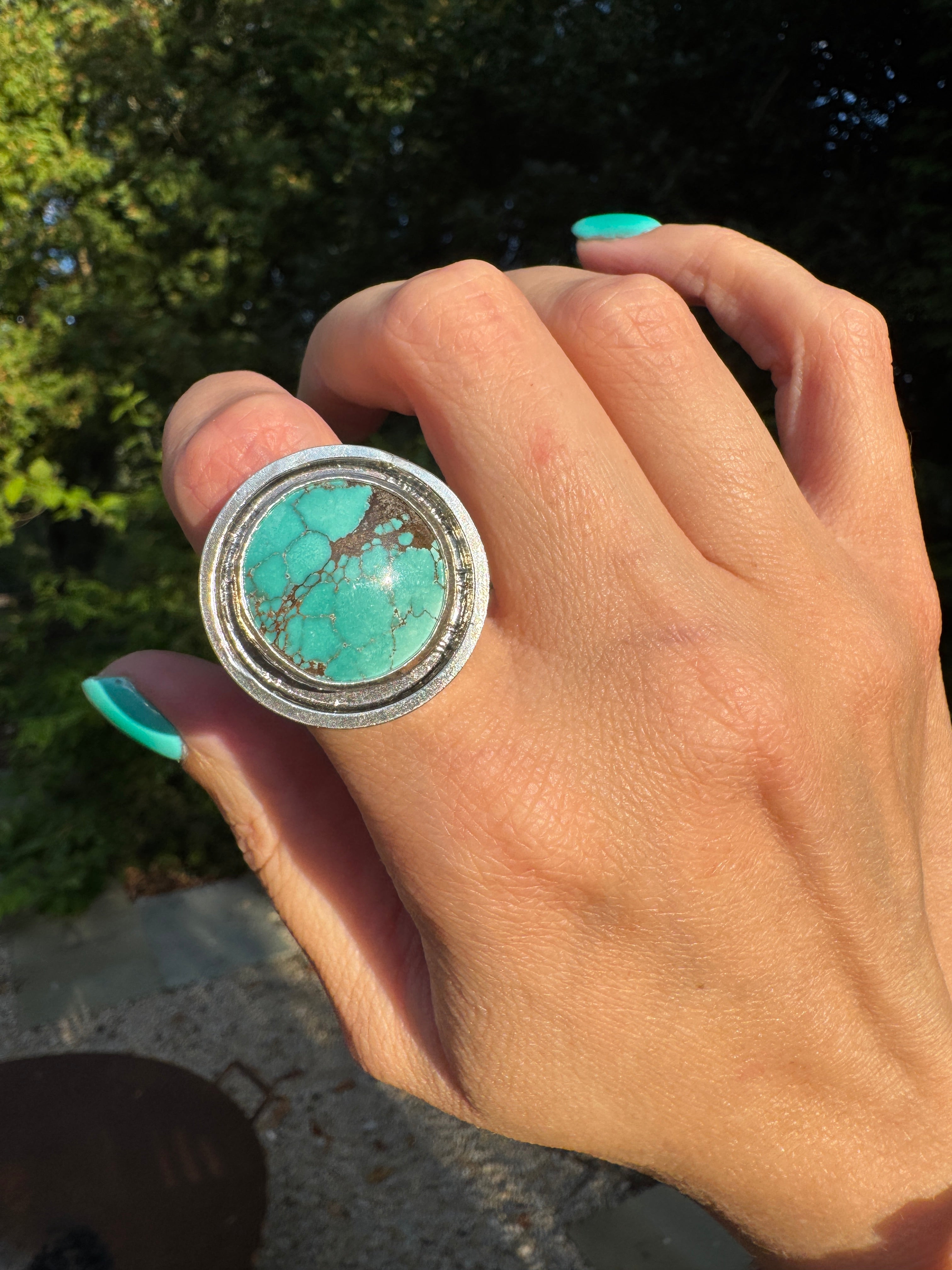 Turquoise Banded Ring (Size 7)