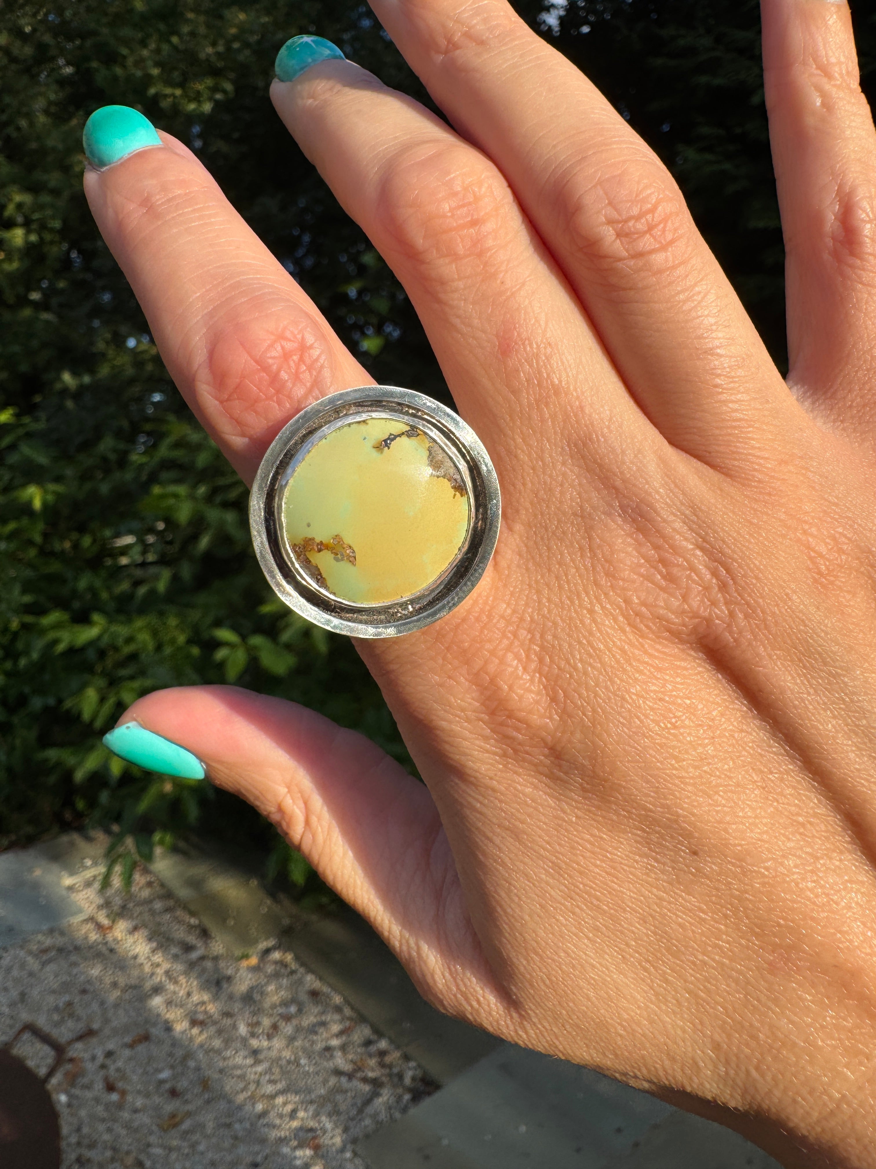 Turquoise Banded Ring (Size 7.5)
