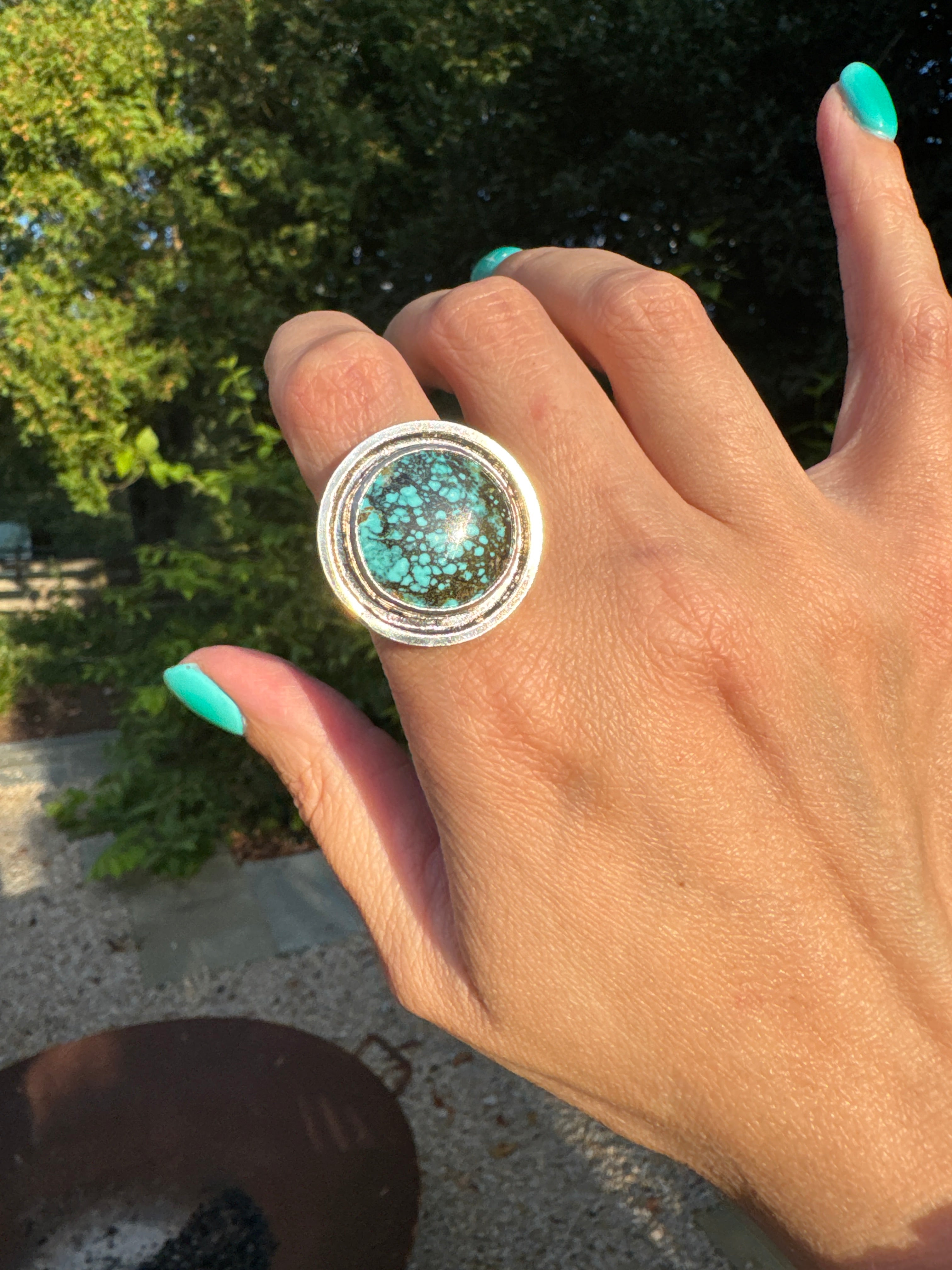 Turquoise Banded Ring (Size 8.5)