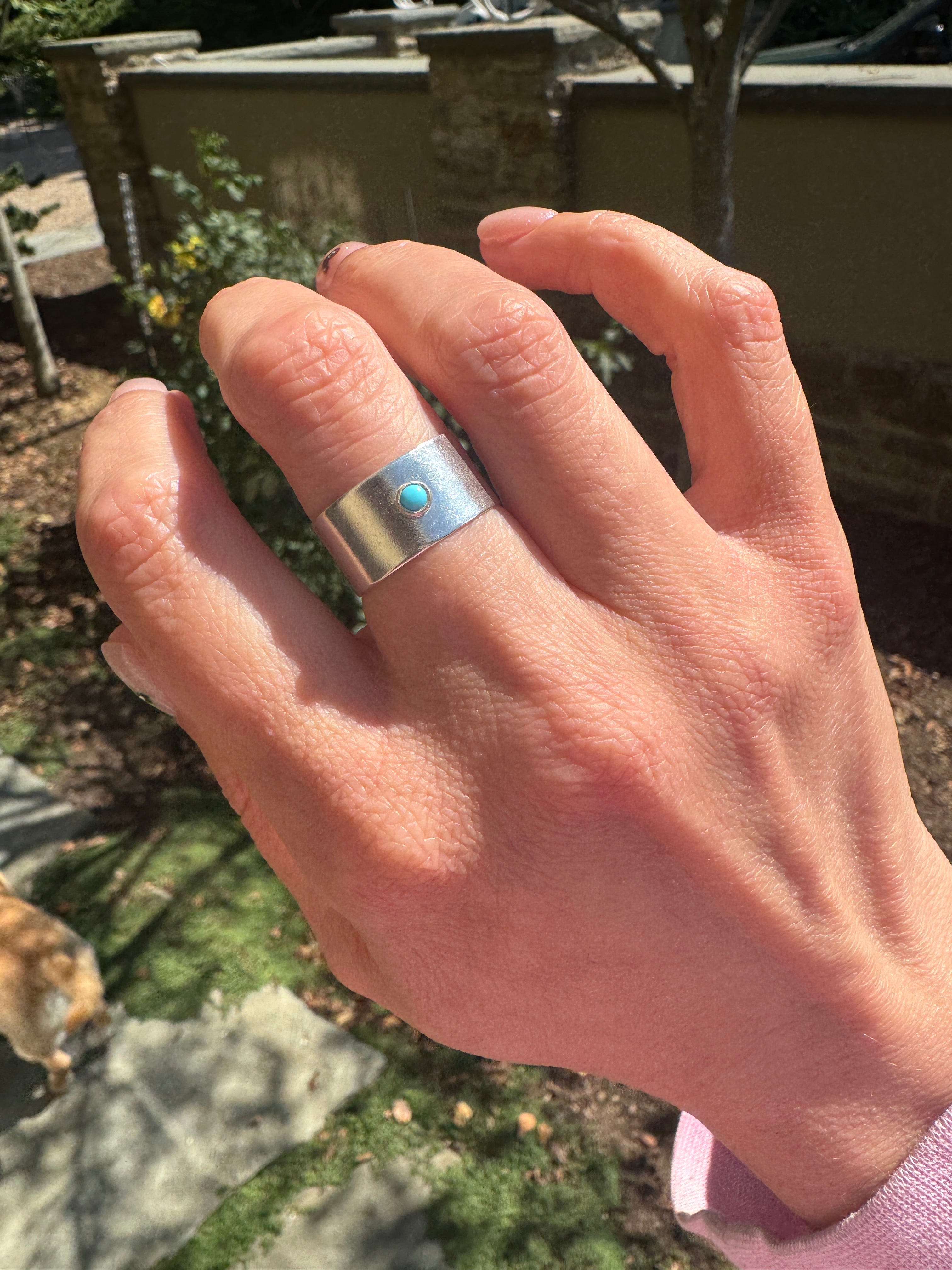 Wide Band Rings with 3mm Stones