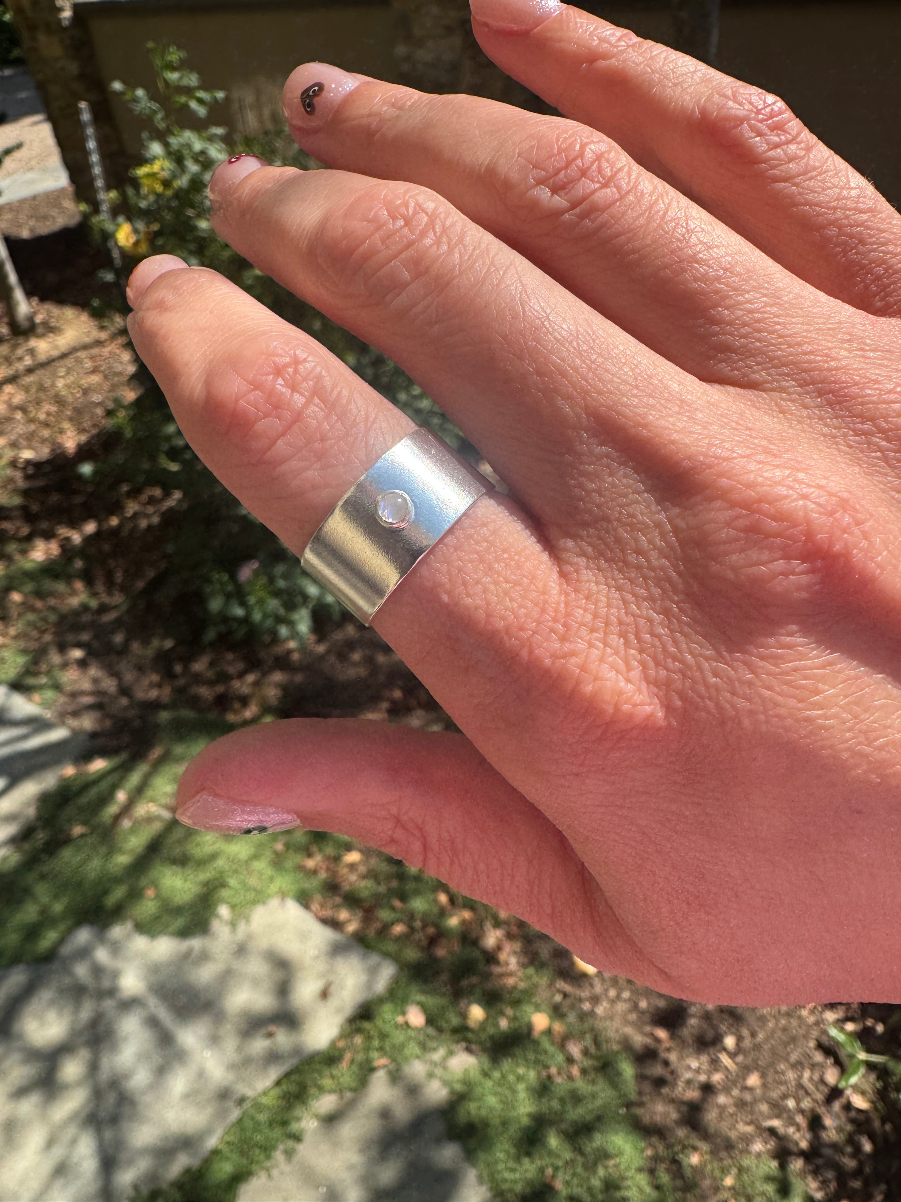 Wide Band Rings with 3mm Stones
