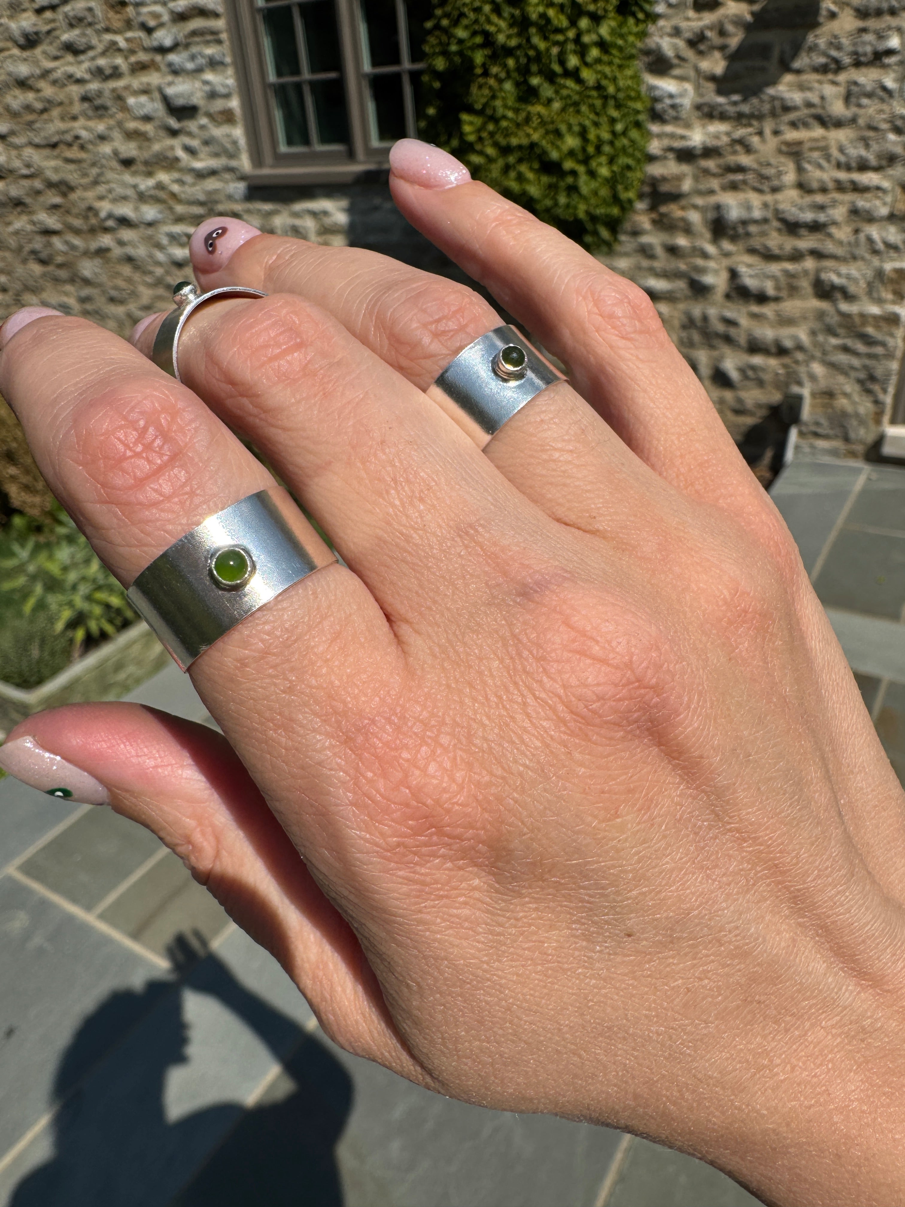 Wide Band Rings with 3mm Stones