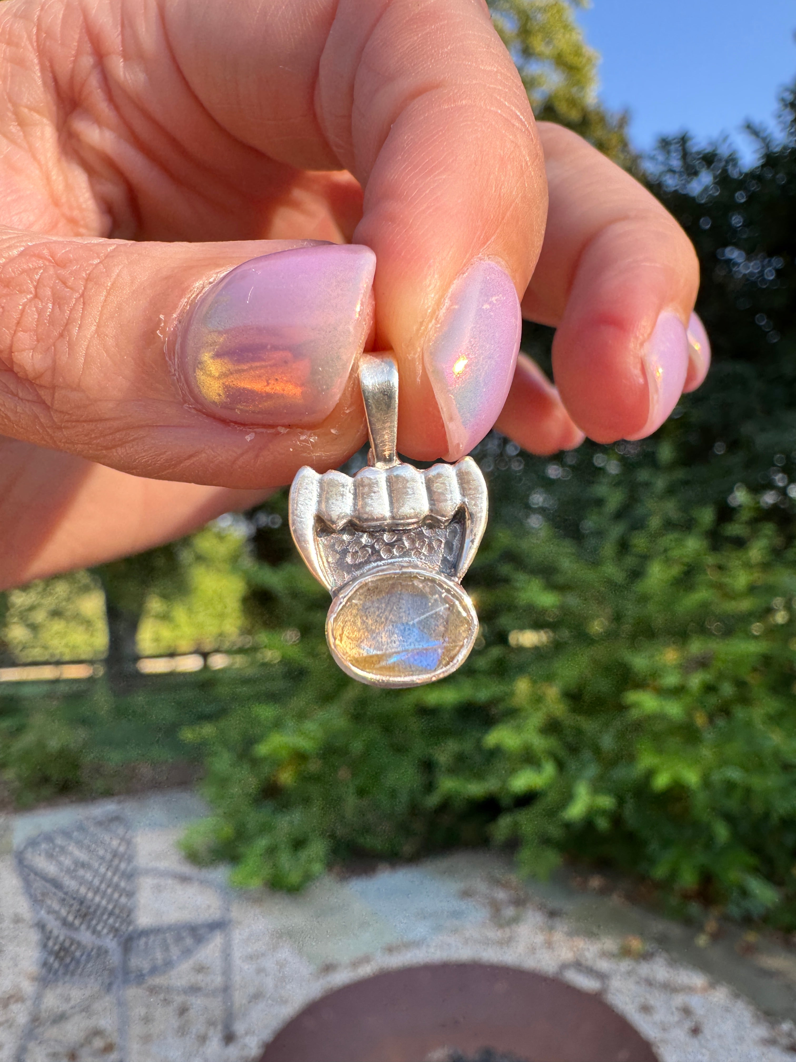 Fang Pendant with Labradorite