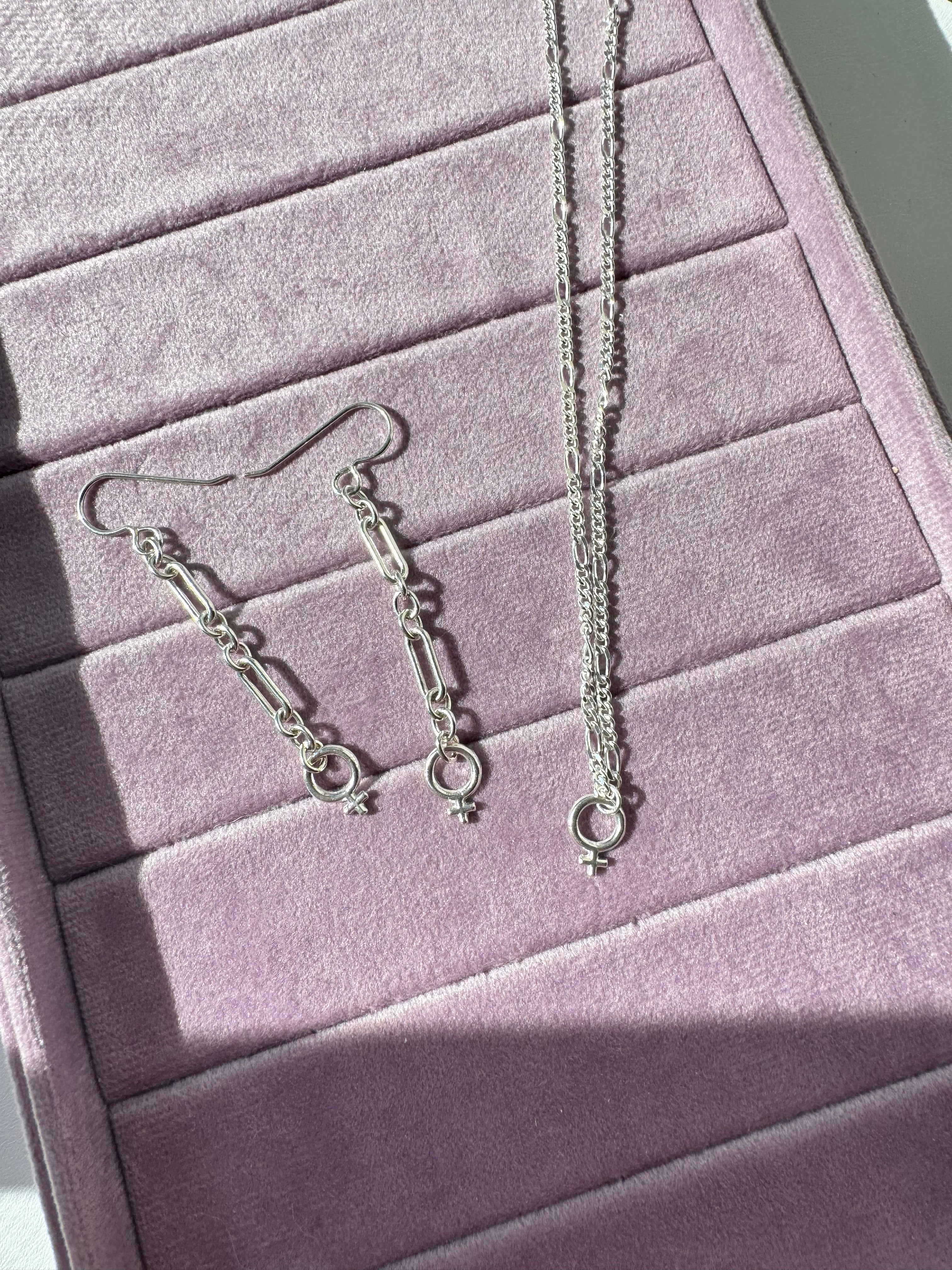 Carriage House Jewelry | F*ck the Patriarchy Chain Earrings