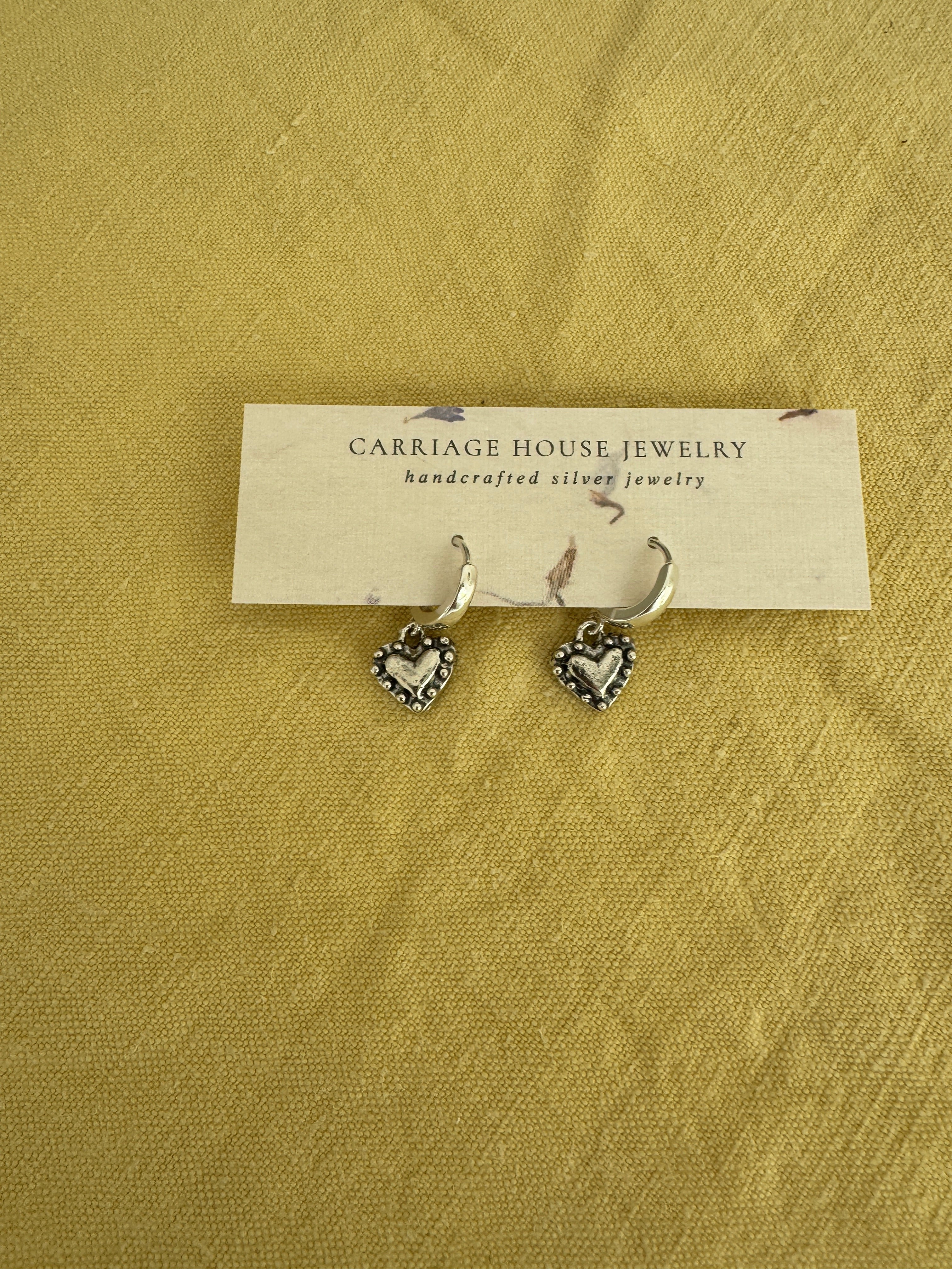 Small Sterling Silver Heart Hoops