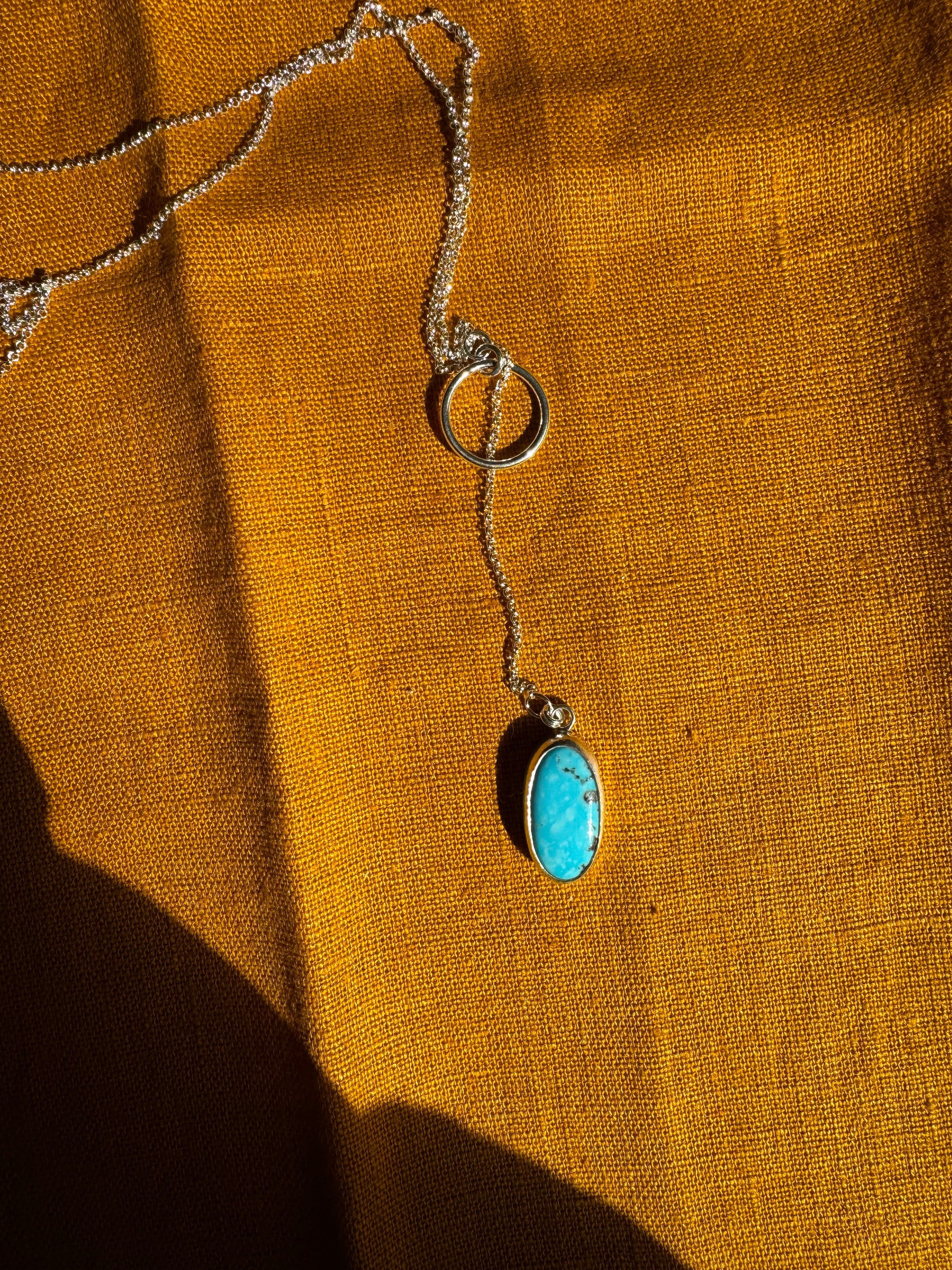 Kingman Turquoise Lariat Necklace