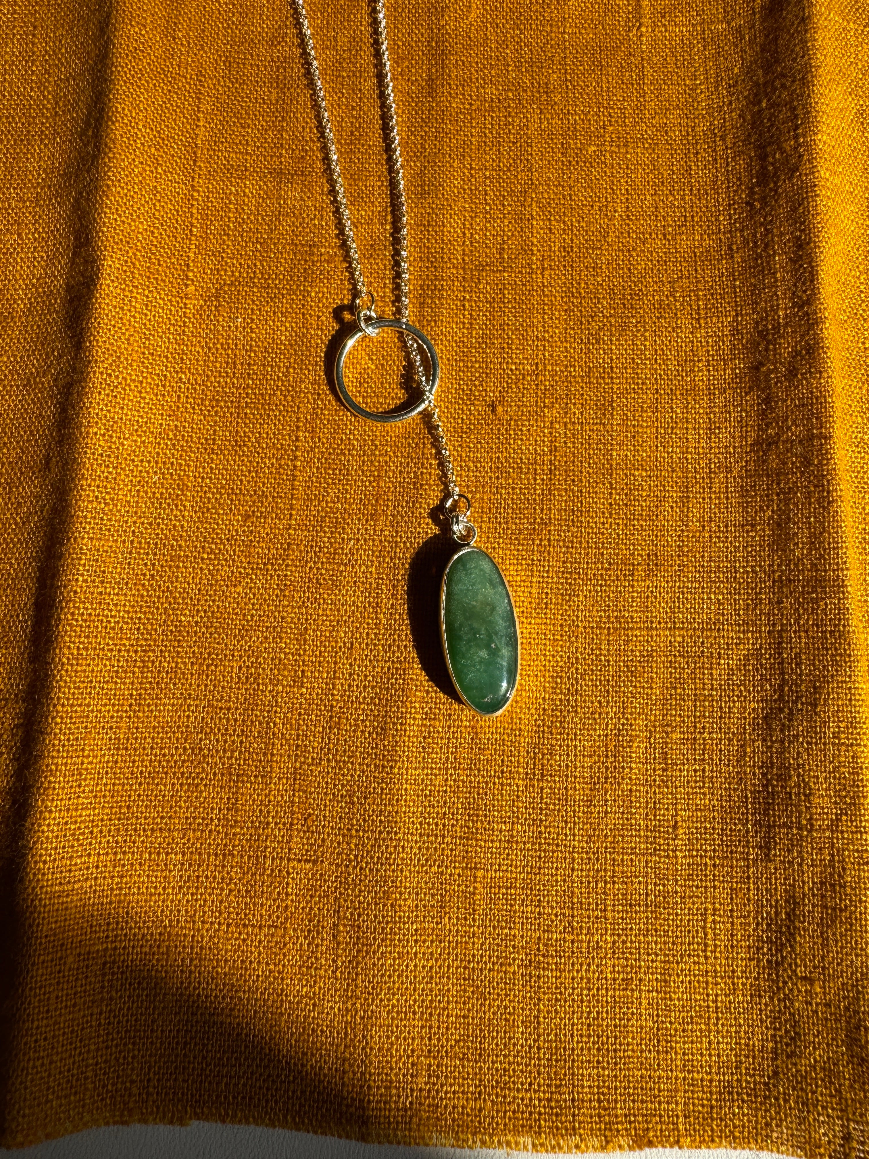 Chrysoprase Lariat Necklace
