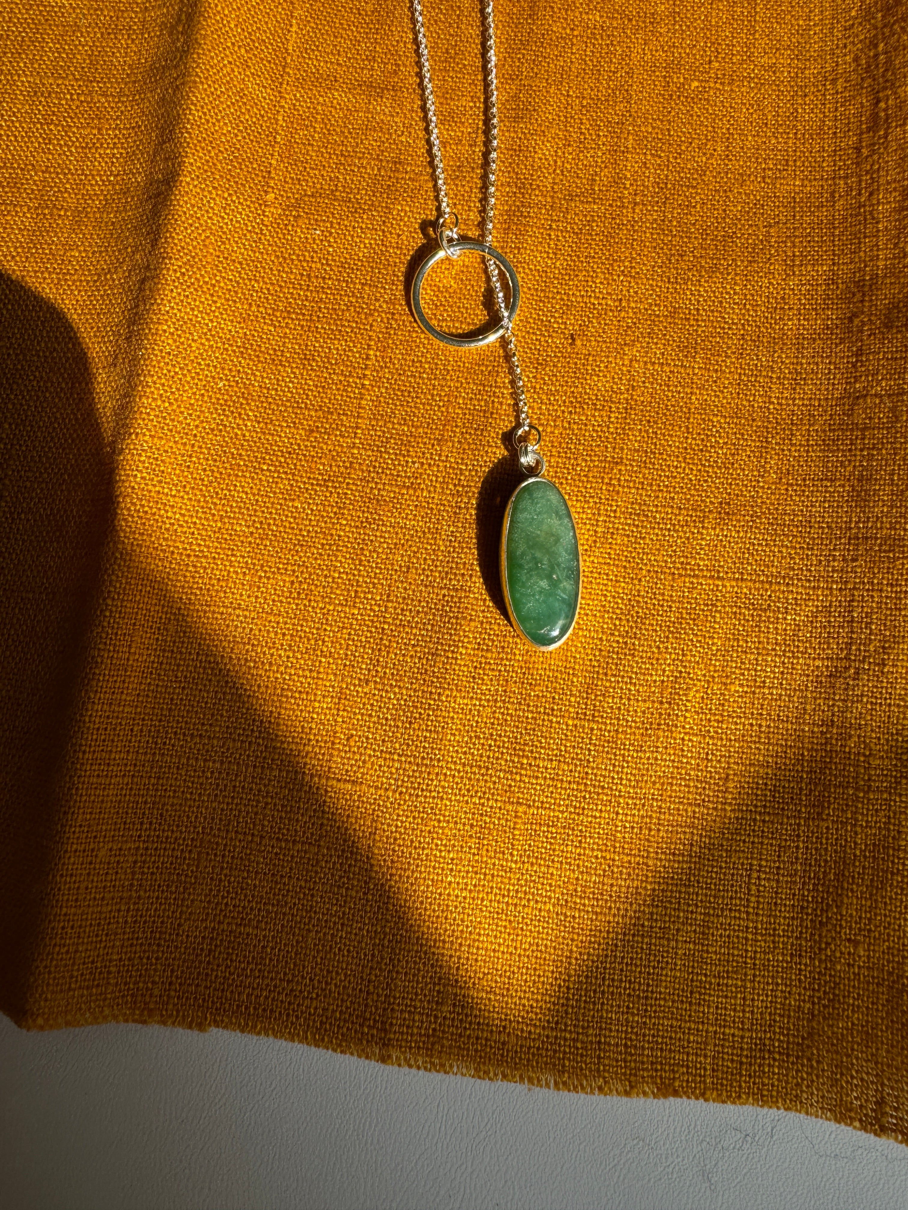 Chrysoprase Lariat Necklace