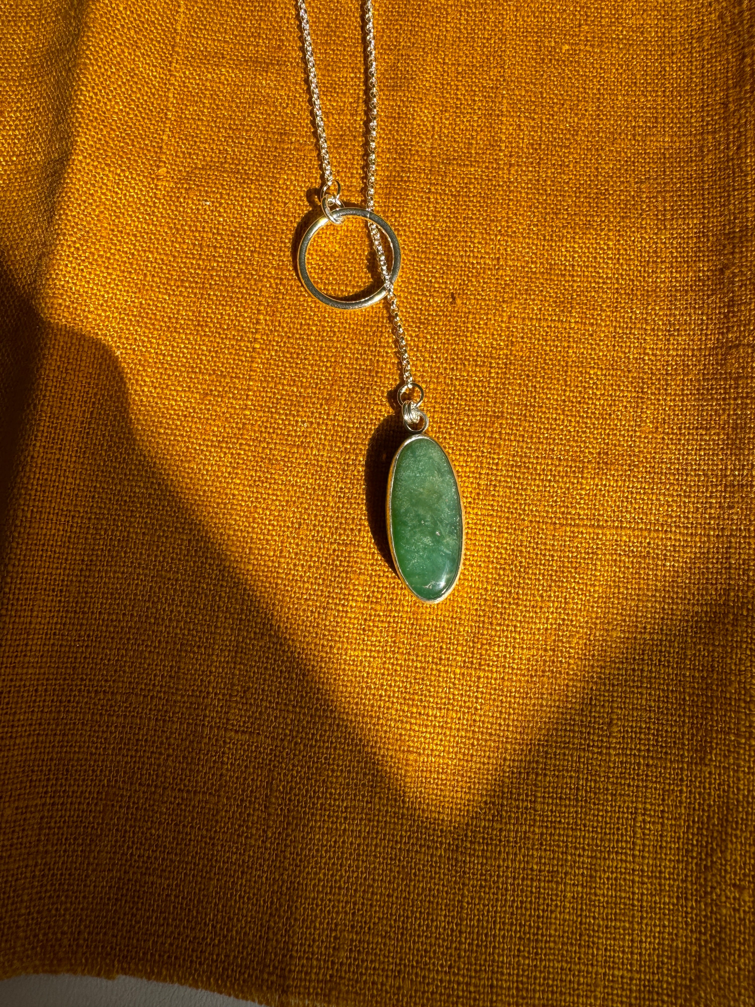 Chrysoprase Lariat Necklace