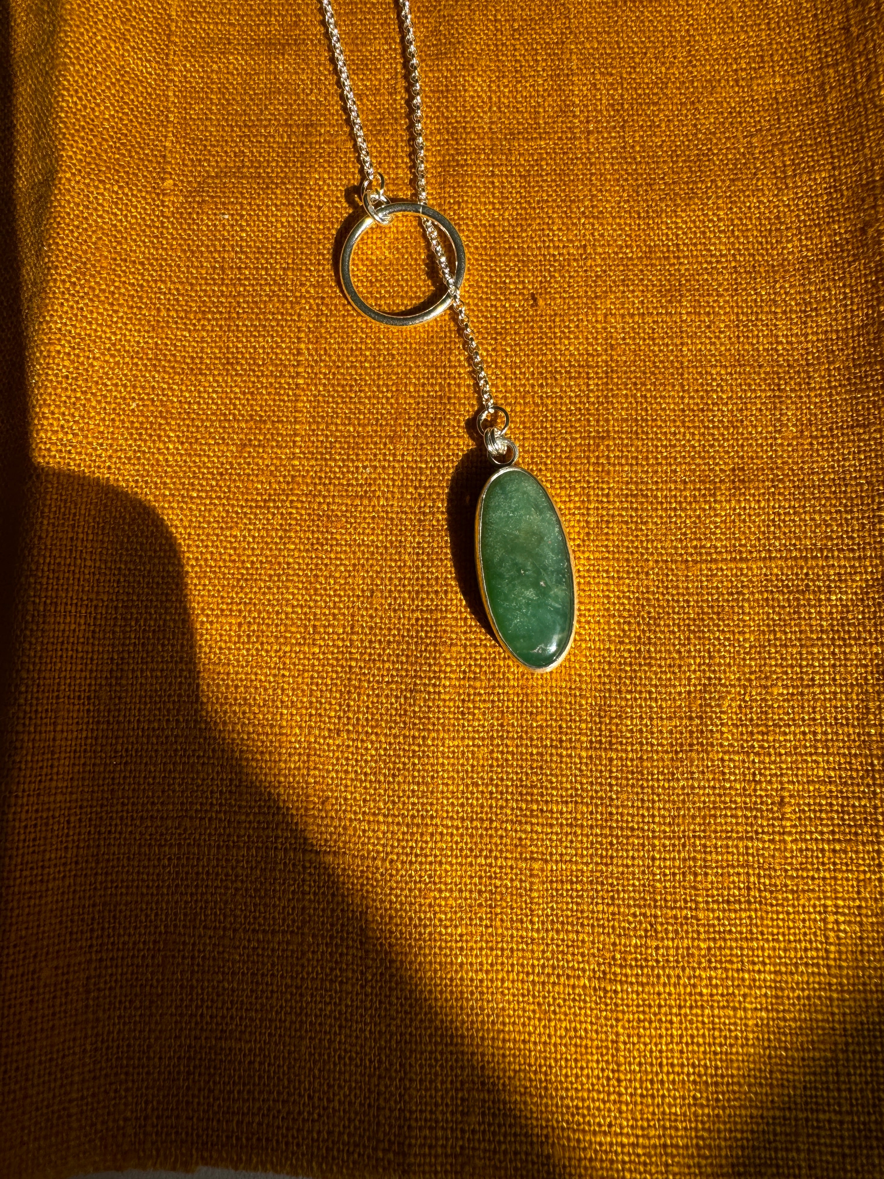 Chrysoprase Lariat Necklace