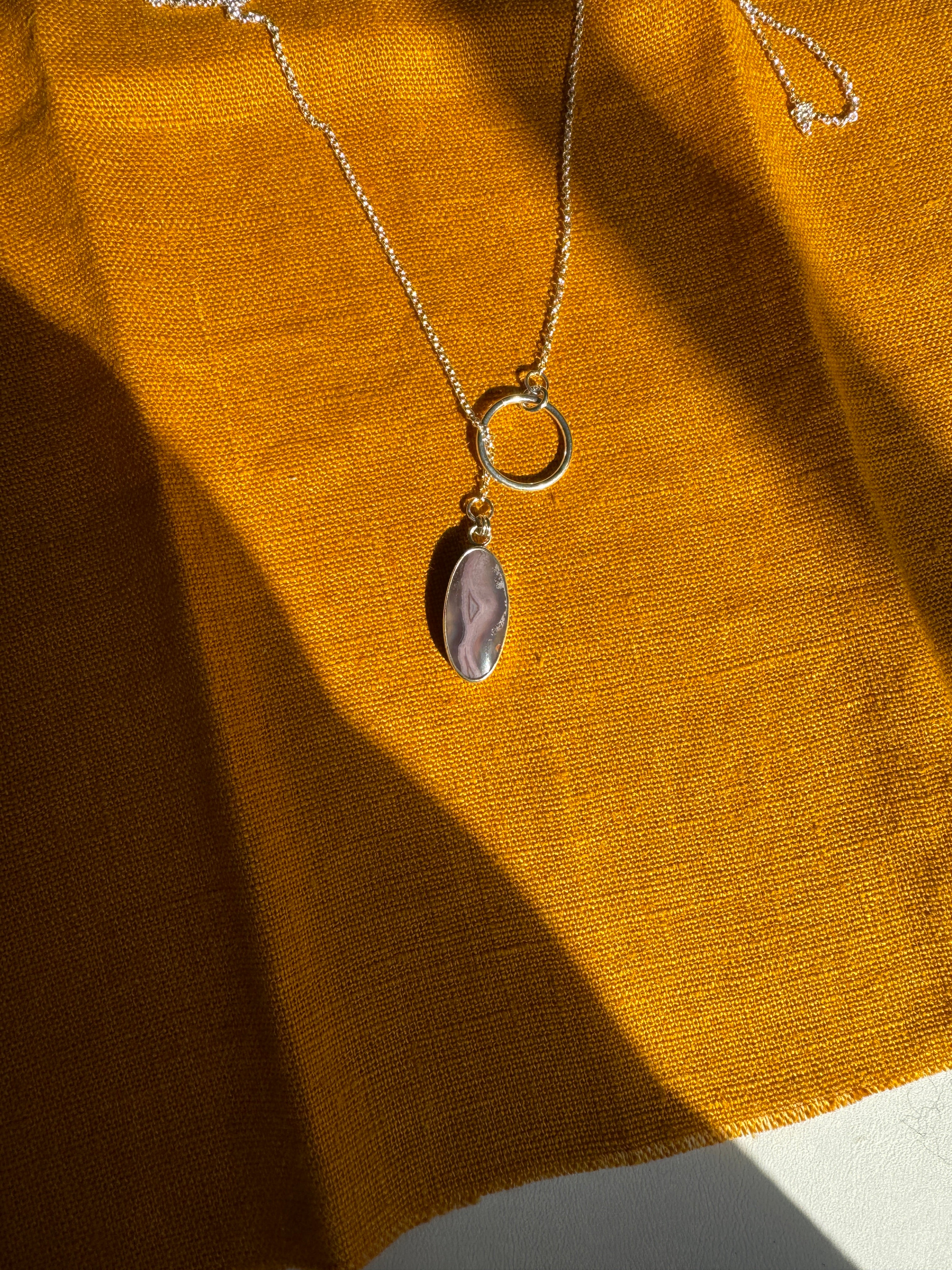 Purple Passion Agate Lariat Necklace