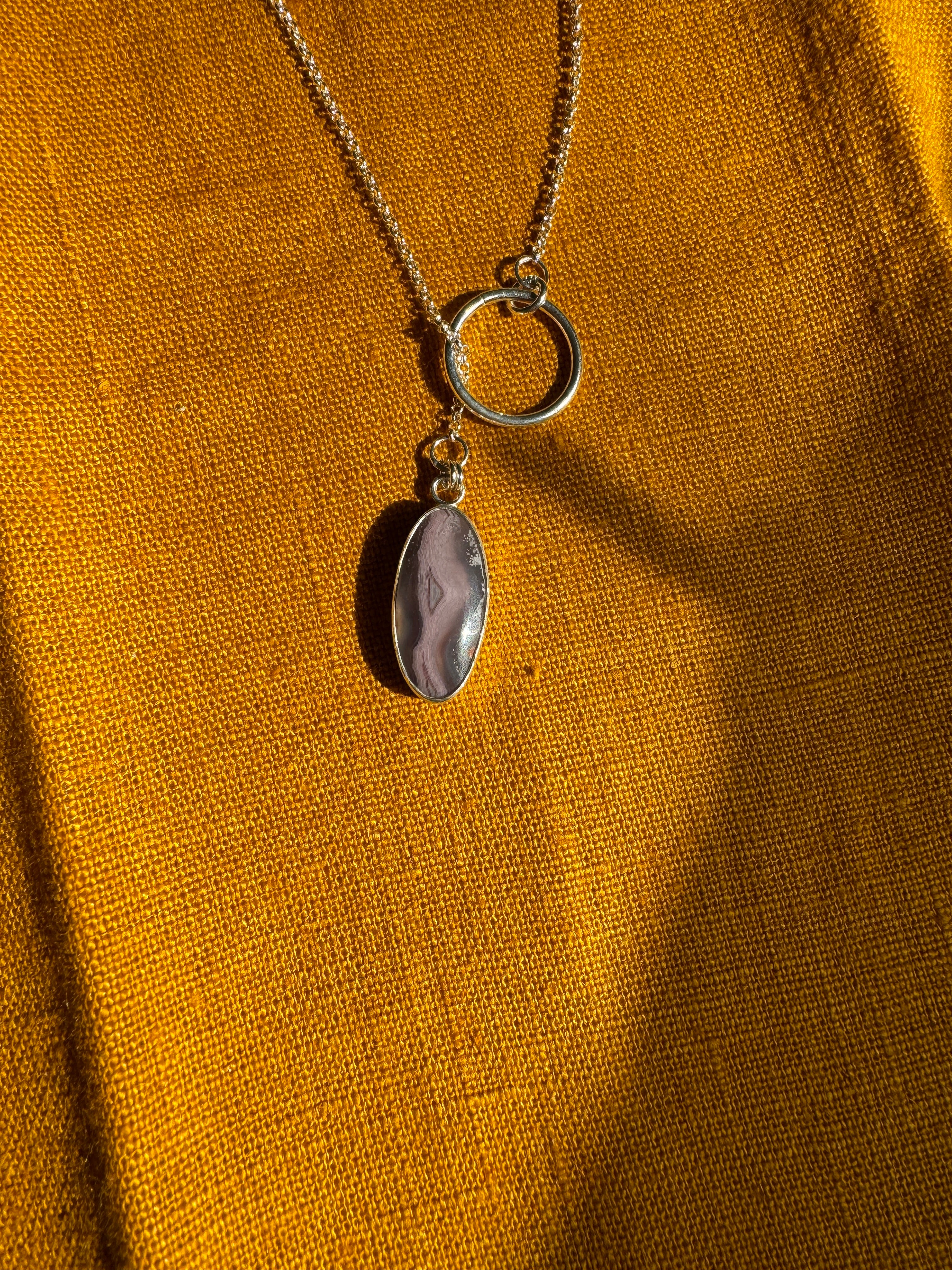 Purple Passion Agate Lariat Necklace