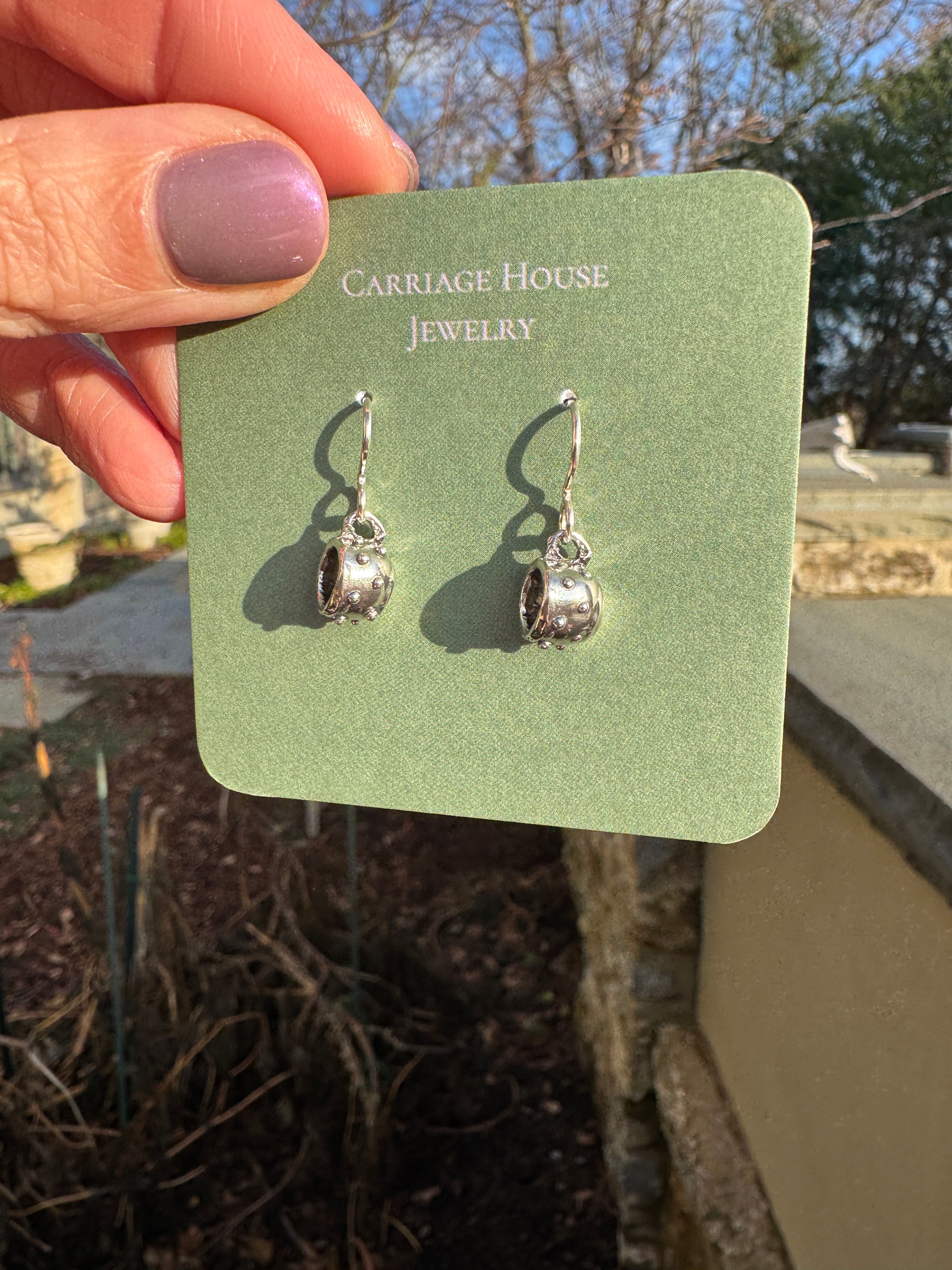 Sterling Silver Teacup Earrings