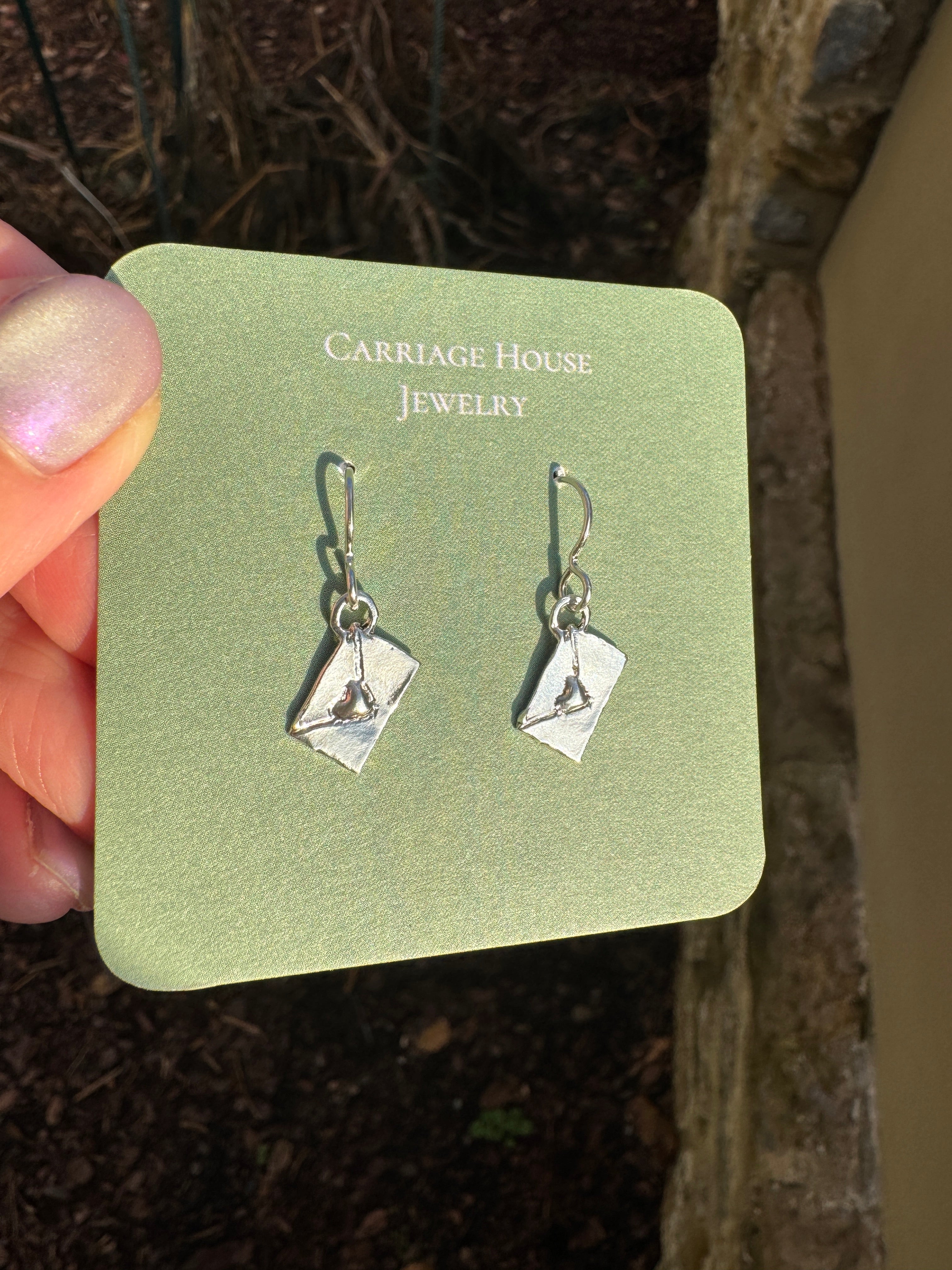 Sterling Silver Love Letter Earrings