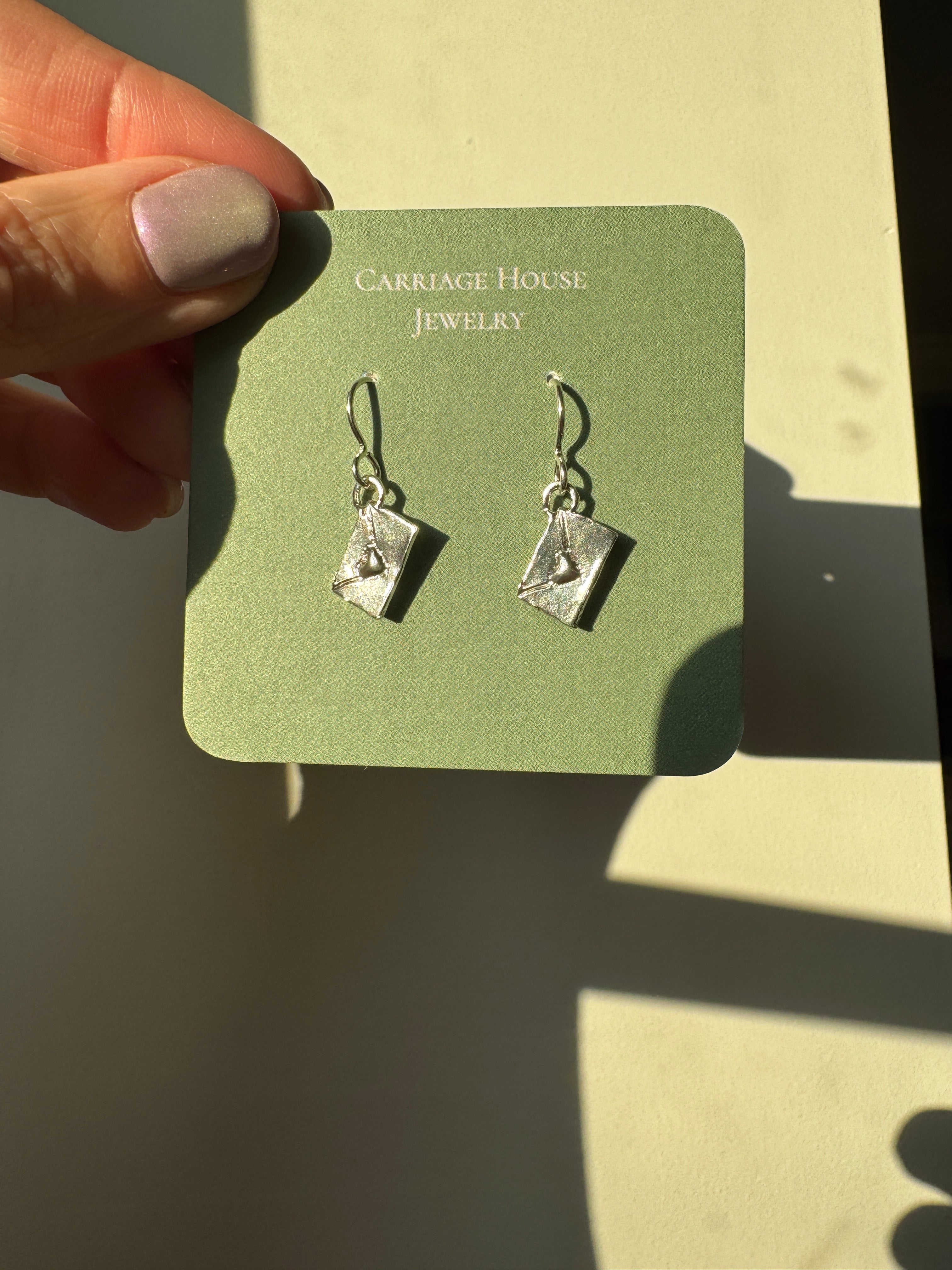Sterling Silver Love Letter Earrings