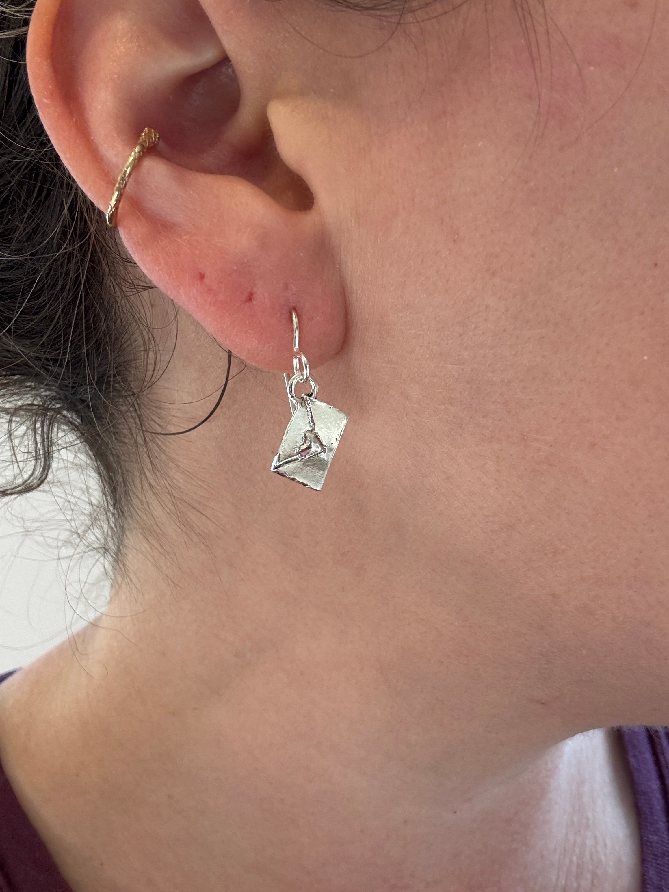 Sterling Silver Love Letter Earrings