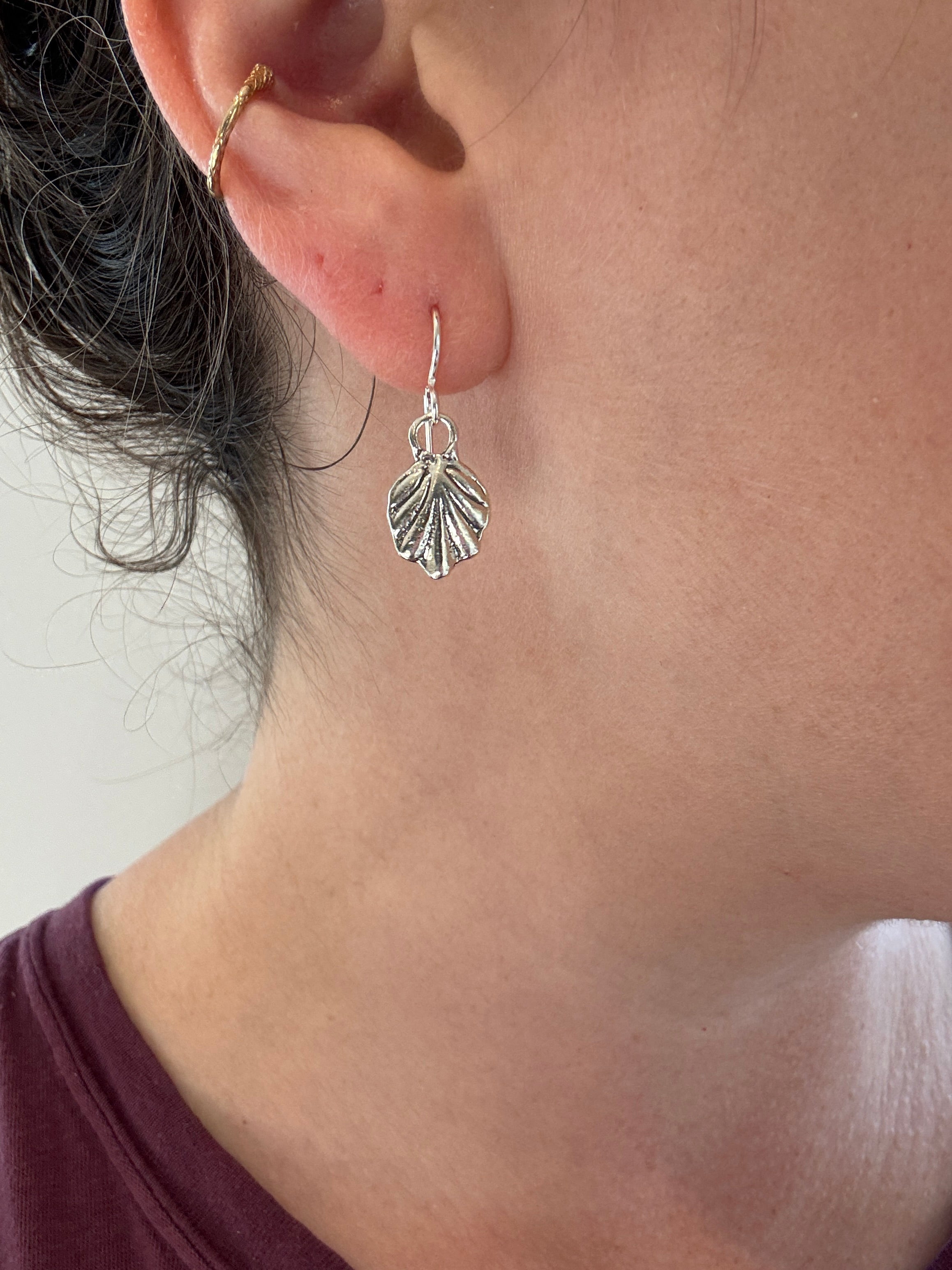 Sterling Silver Leaf Earrings