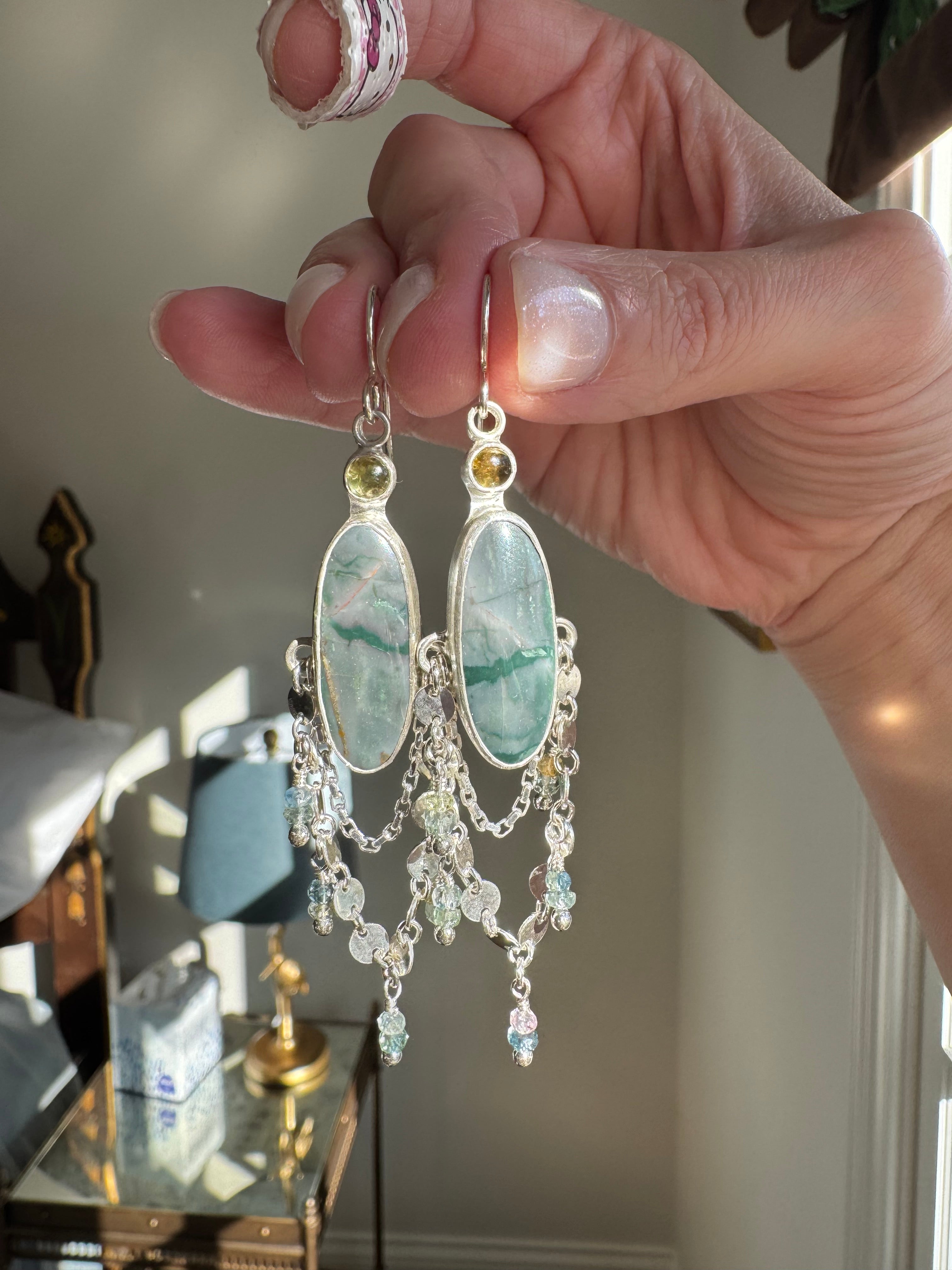 Skaggs Jasper with Tourmaline and Montana Sapphire Beads