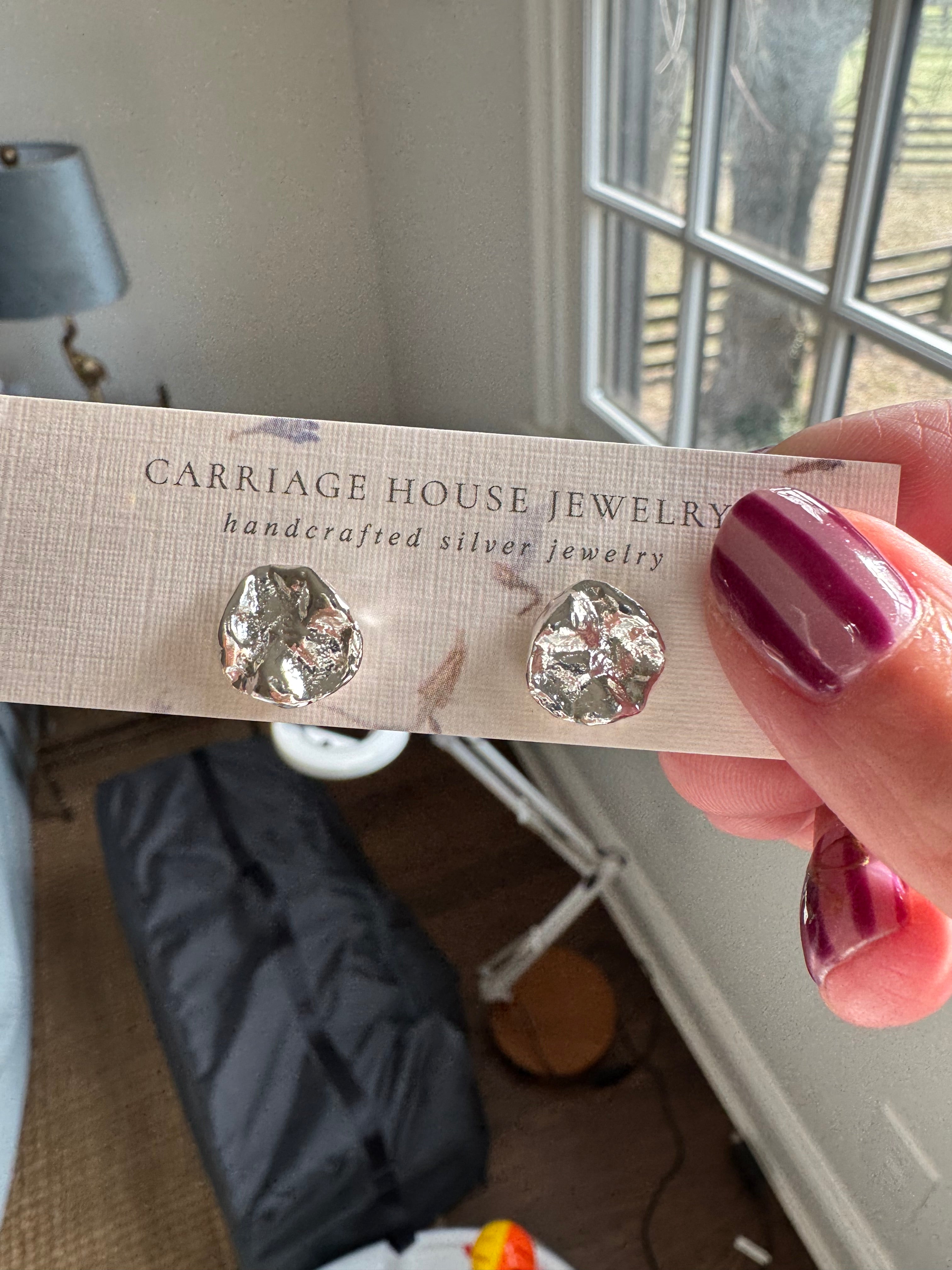 Sterling Silver Water Cast Studs