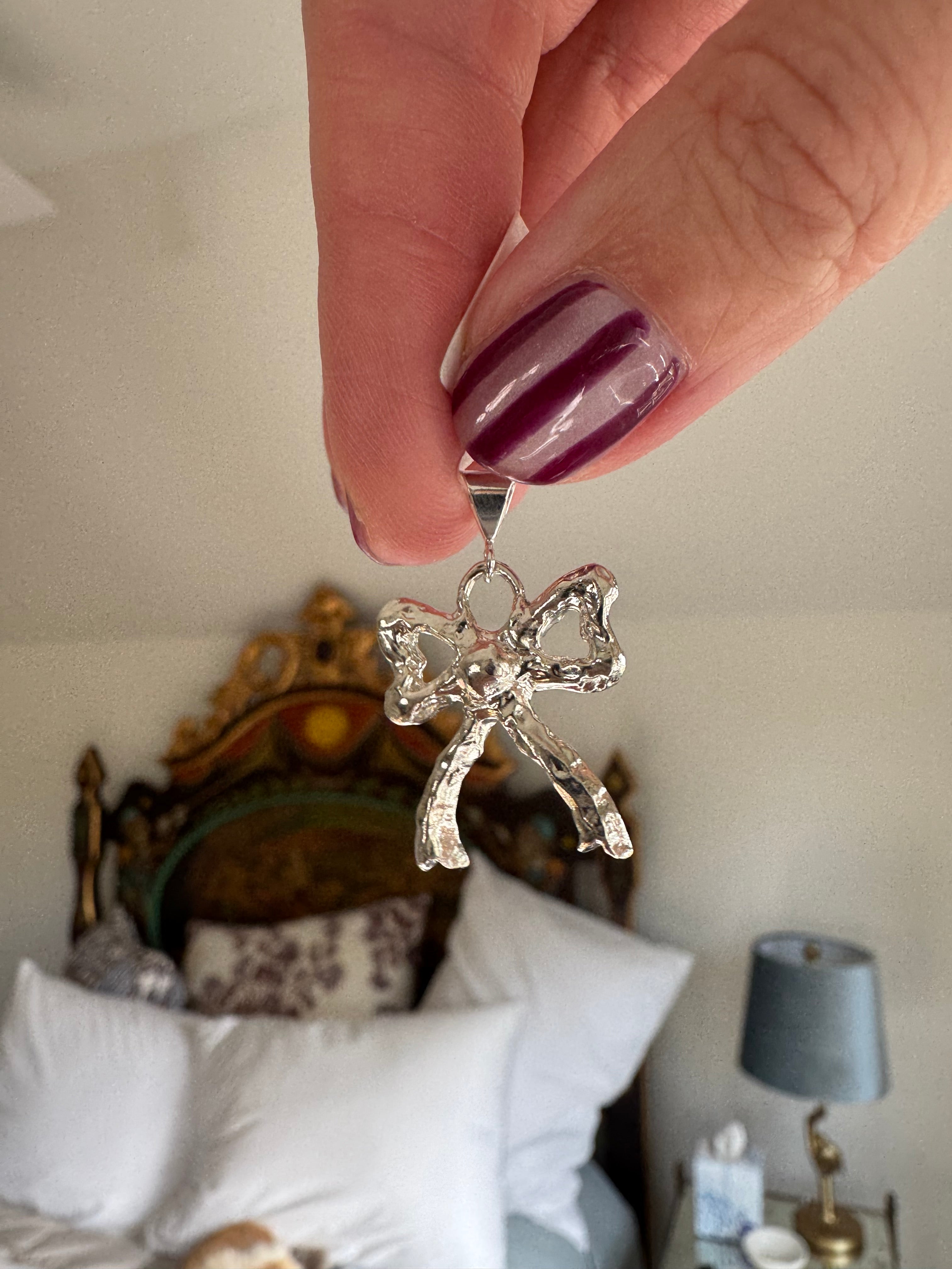 Sterling Silver Bow Pendant